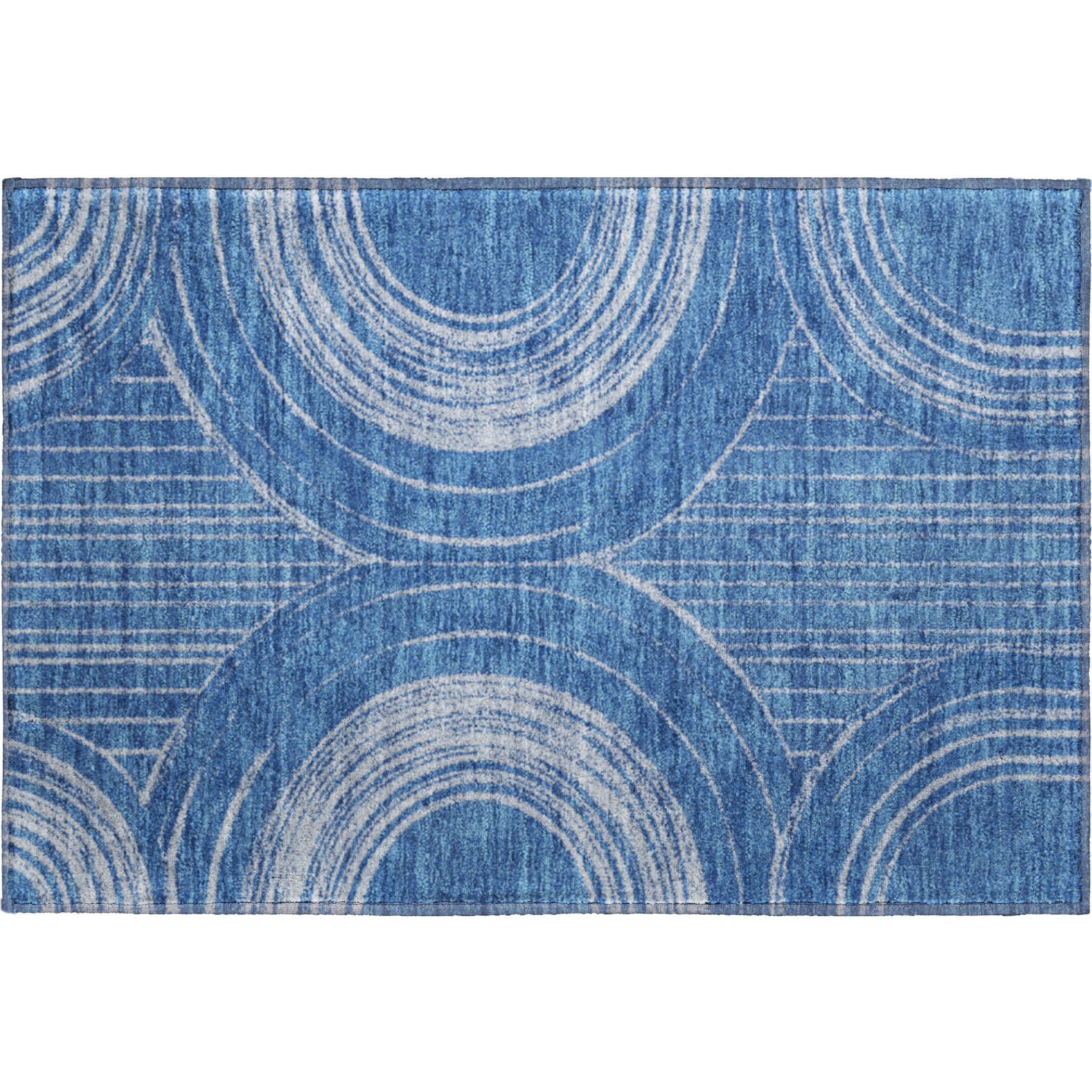 Reykjavik Machine Washable Transitional Navy Blue Rug 1'8" x 2'6" #shape_Rectangle