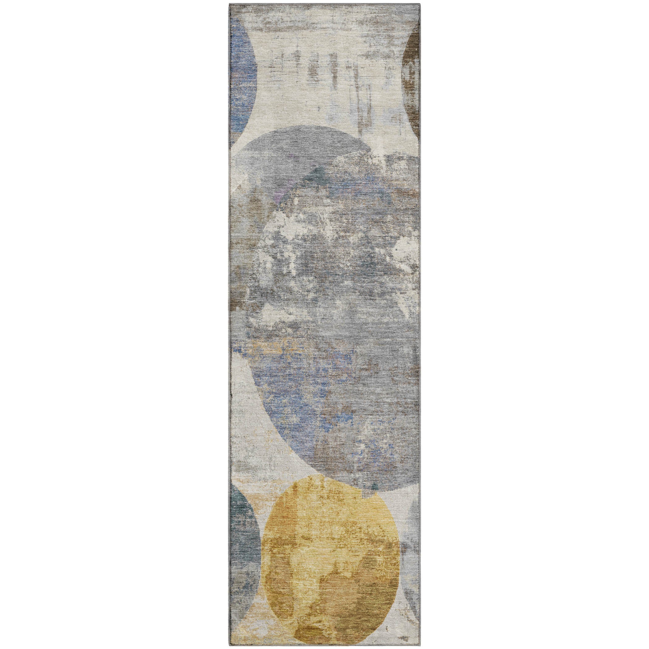 Sintra Machine Washable Transitional Gray Rug 2'3" x 7'6" #shape_Runner