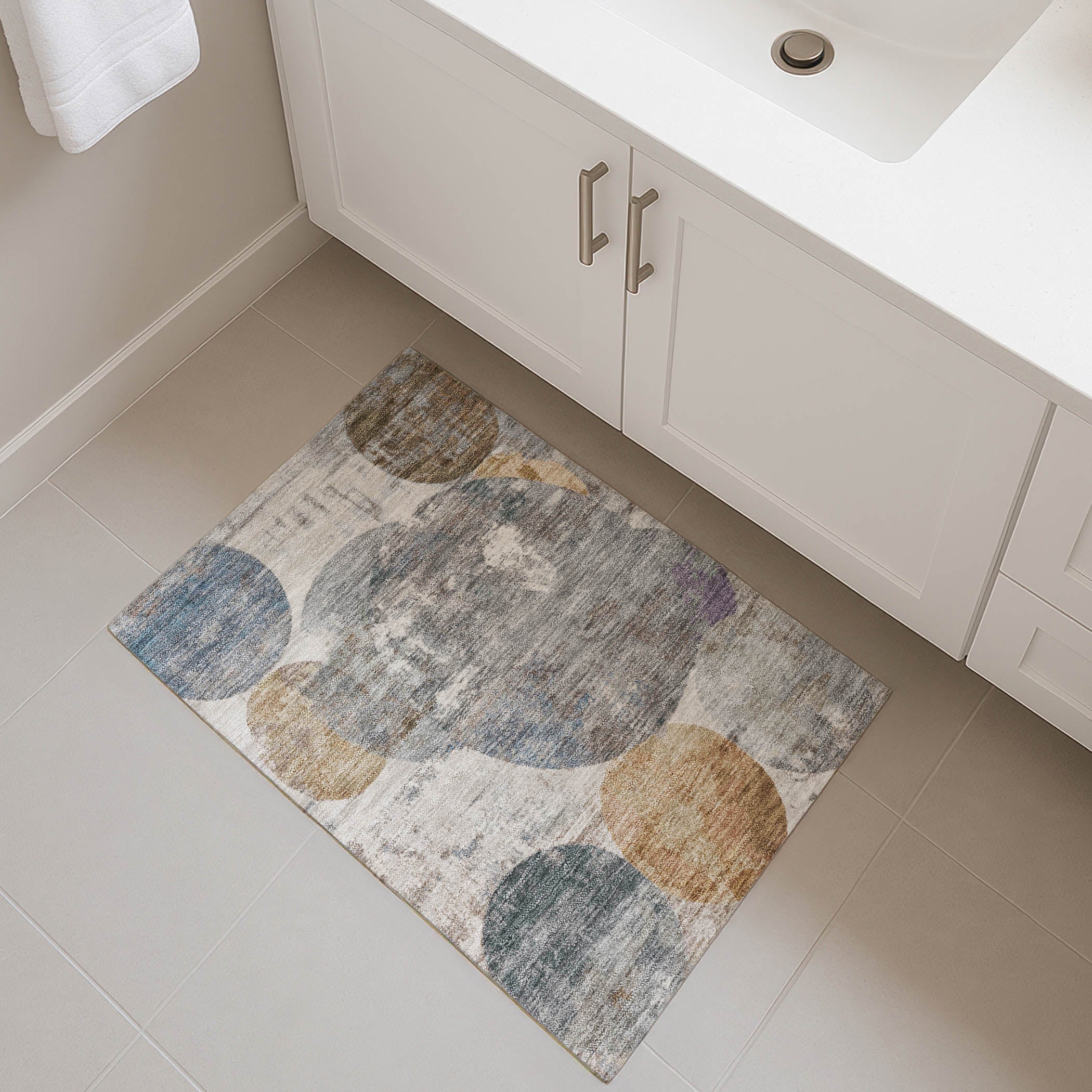 Sintra Machine Washable Transitional Khaki Brown Rug 1'8" x 2'6" #shape_Rectangle