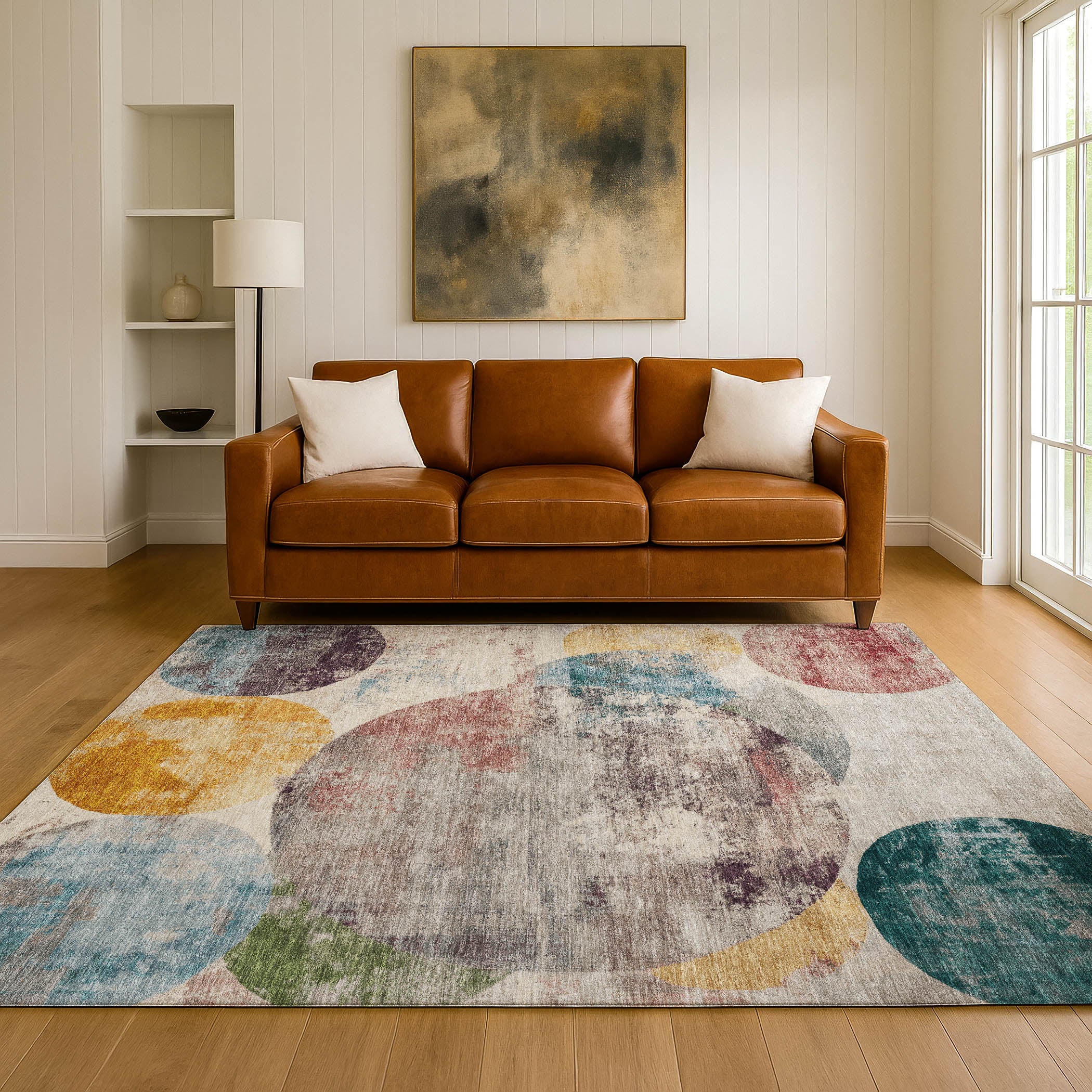 Sintra Machine Washable Transitional Putty Ivory Rug 3' x 5' #shape_Rectangle