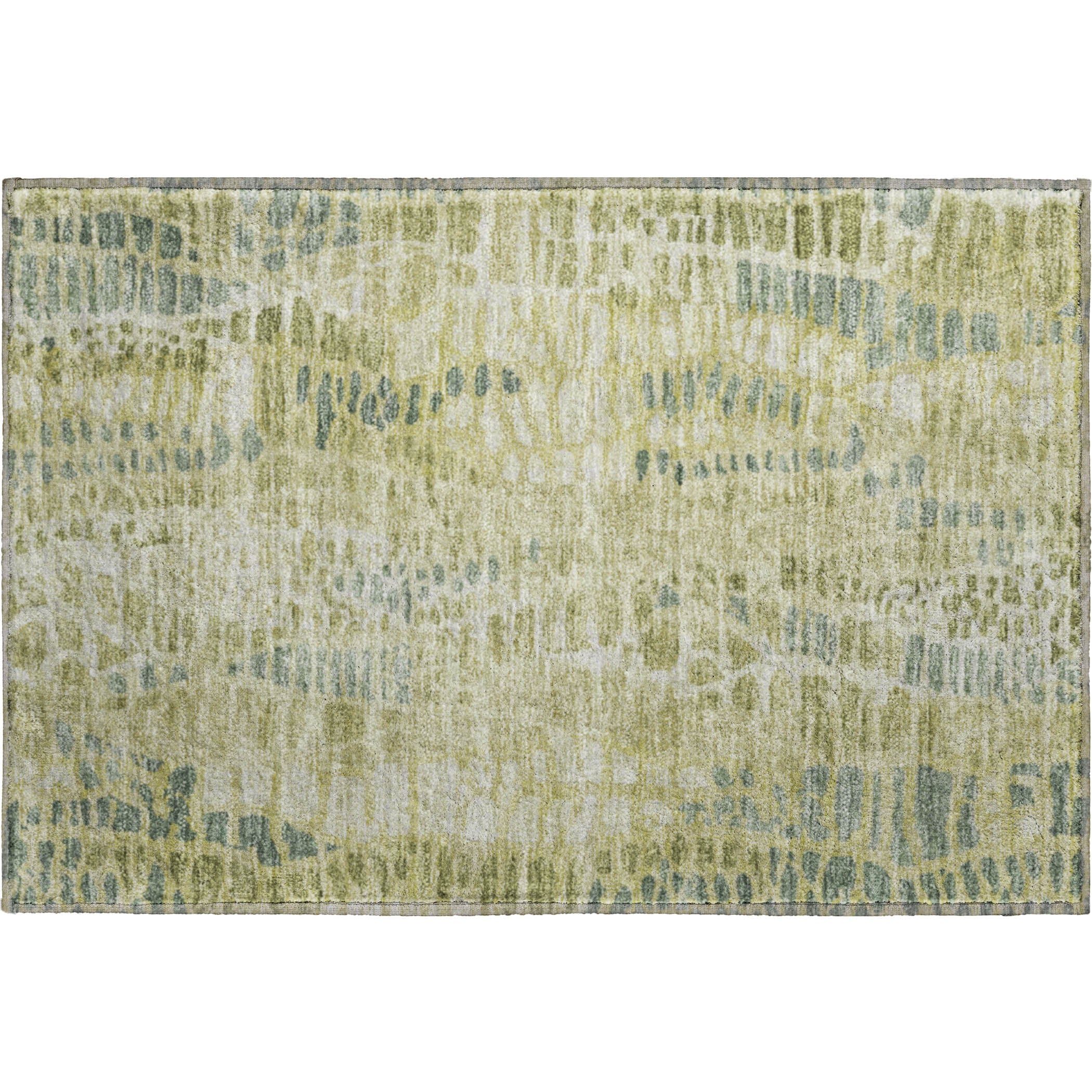 Montevideo Machine Washable Transitional Aloe Green Rug 1'8" x 2'6" #shape_Rectangle
