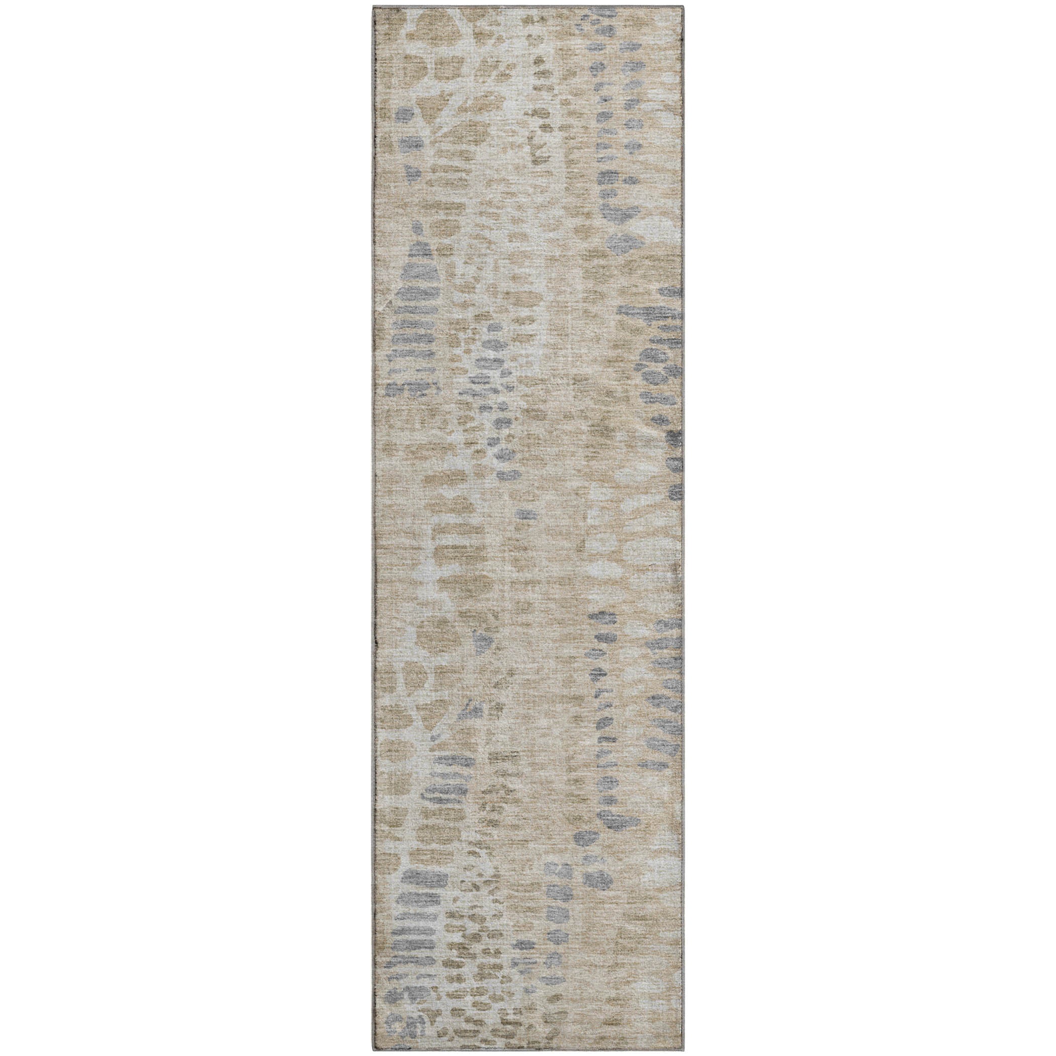 Montevideo Machine Washable Transitional Beige Brown Rug 2'3" x 7'6" #shape_Runner