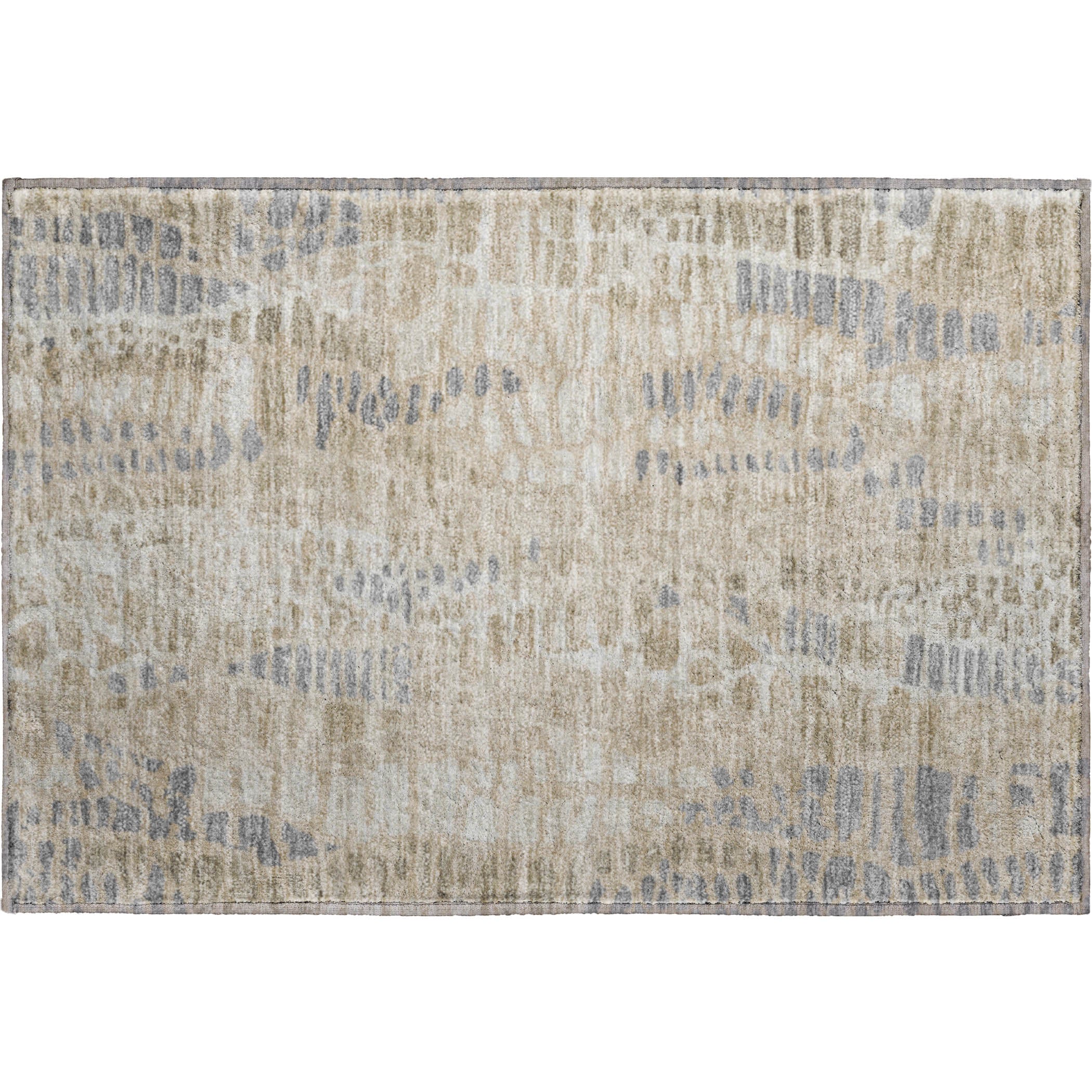 Montevideo Machine Washable Transitional Beige Brown Rug 1'8" x 2'6" #shape_Rectangle