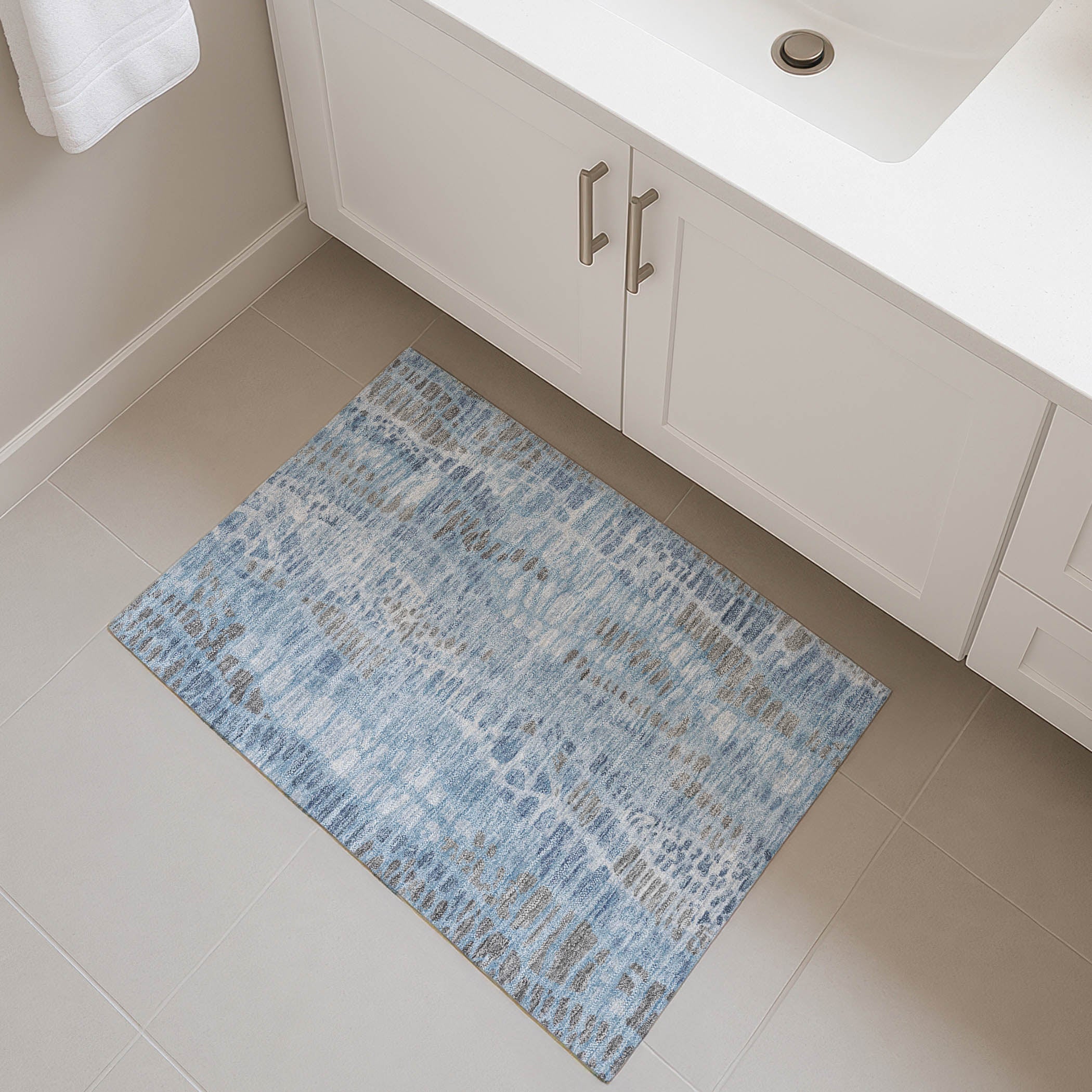 Montevideo Machine Washable Transitional Denim Blue Rug 1'8" x 2'6" #shape_Rectangle