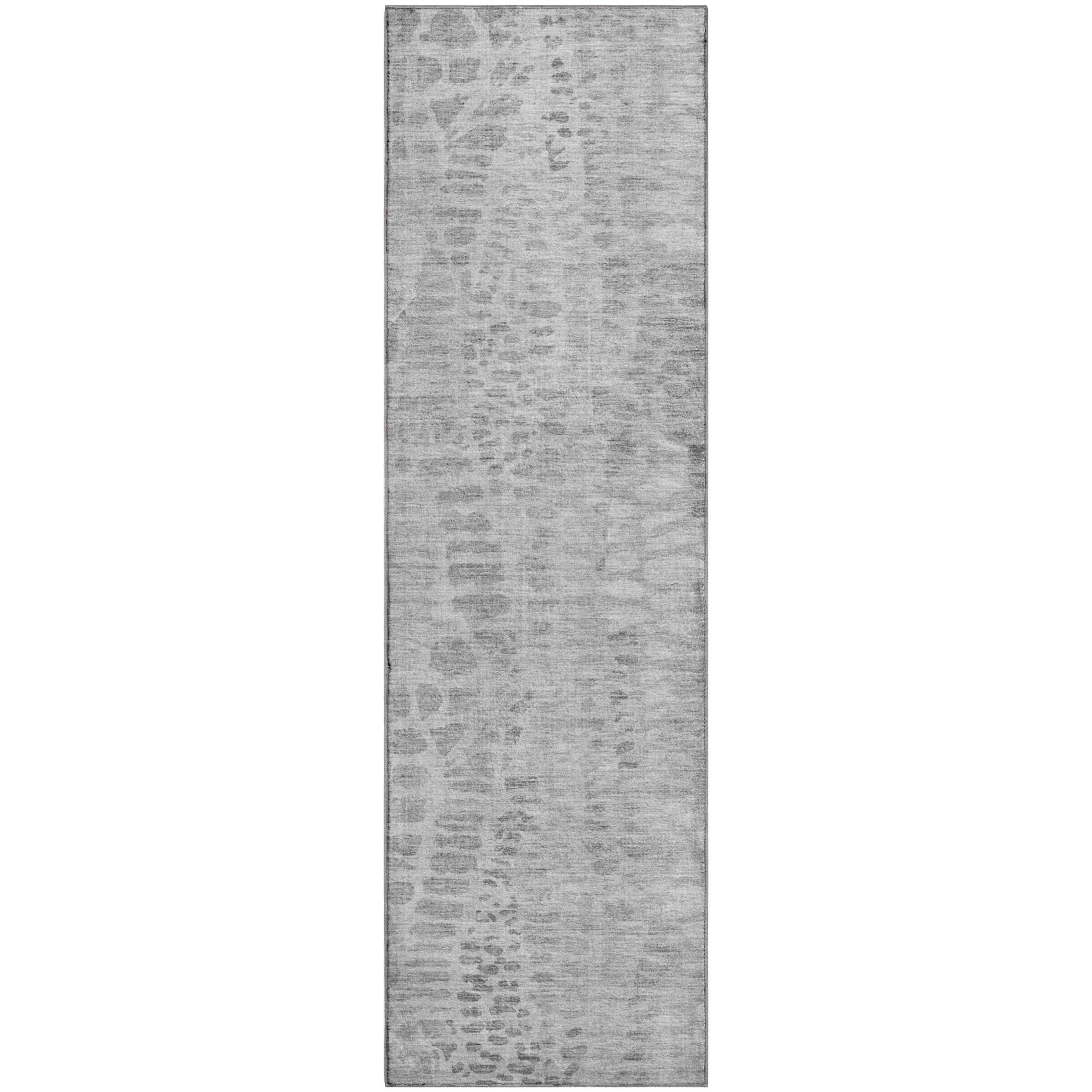 Montevideo Machine Washable Transitional Gray Rug 2'3" x 7'6" #shape_Runner