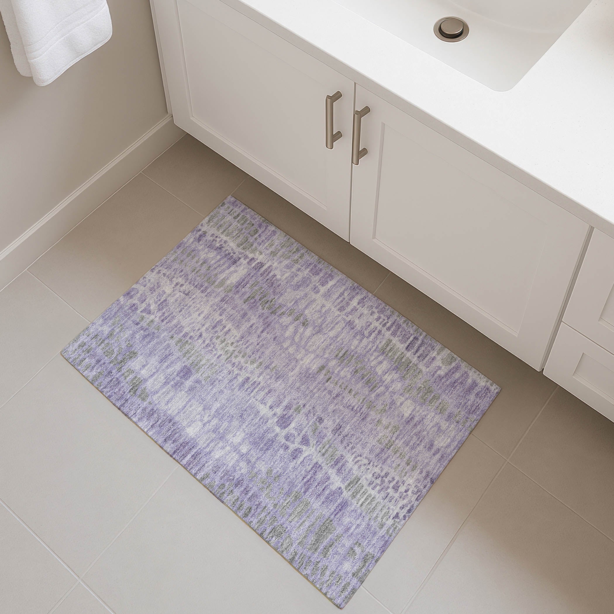 Montevideo Machine Washable Transitional Purple Rug 1'8" x 2'6" #shape_Rectangle