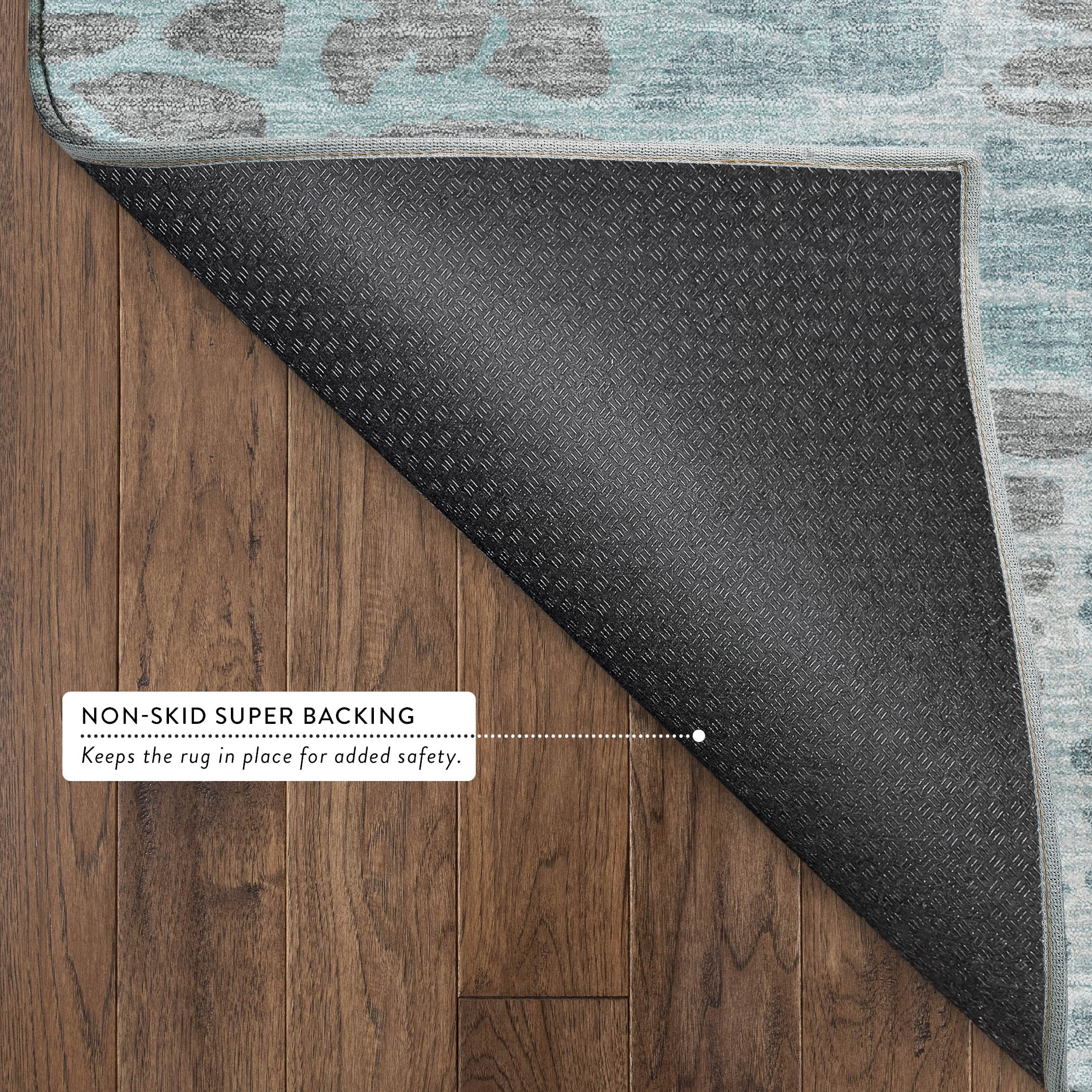 Montevideo Machine Washable Transitional Teal Rug 1'8" x 2'6" #shape_Rectangle