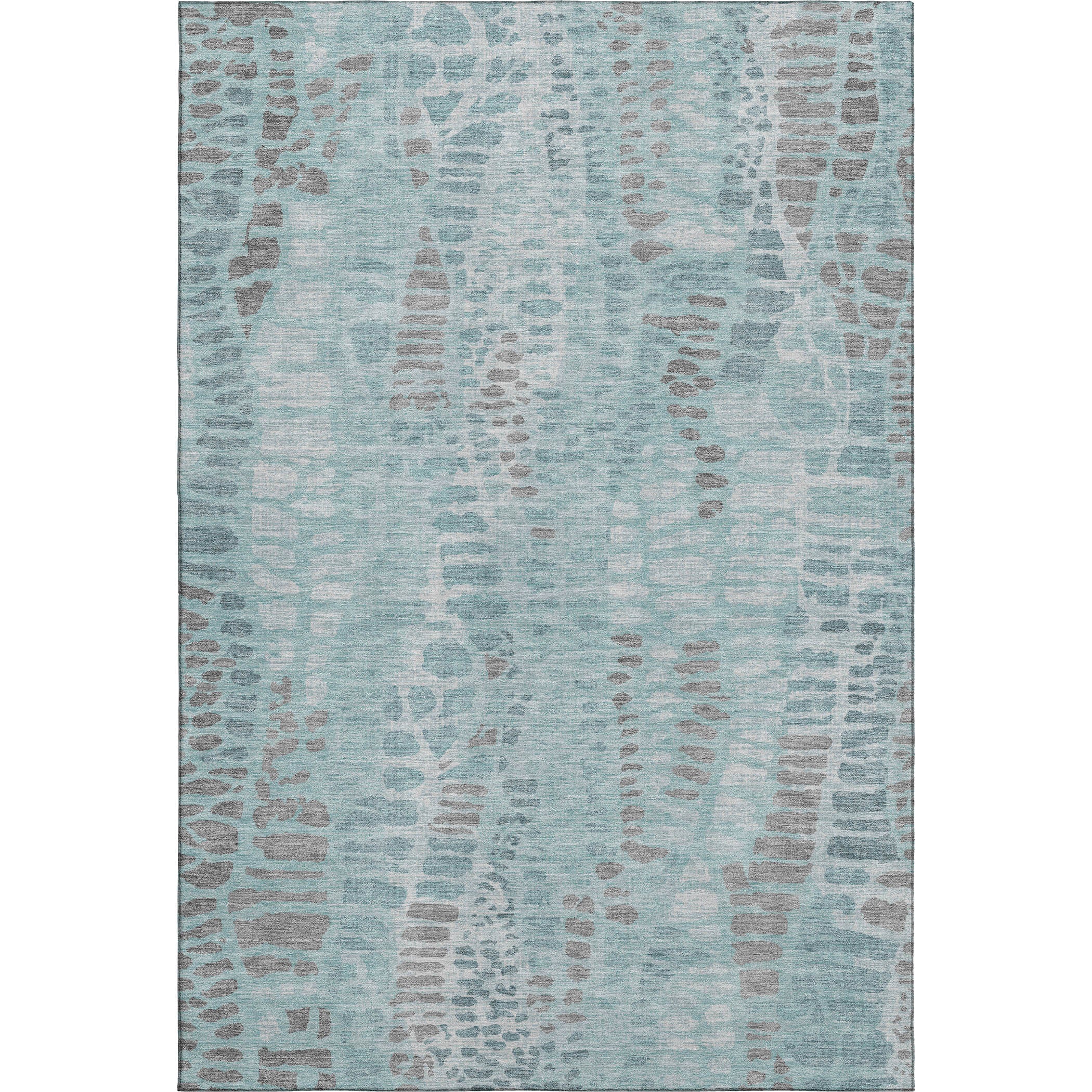 Montevideo Machine Washable Transitional Teal Rug 3' x 5' #shape_Rectangle