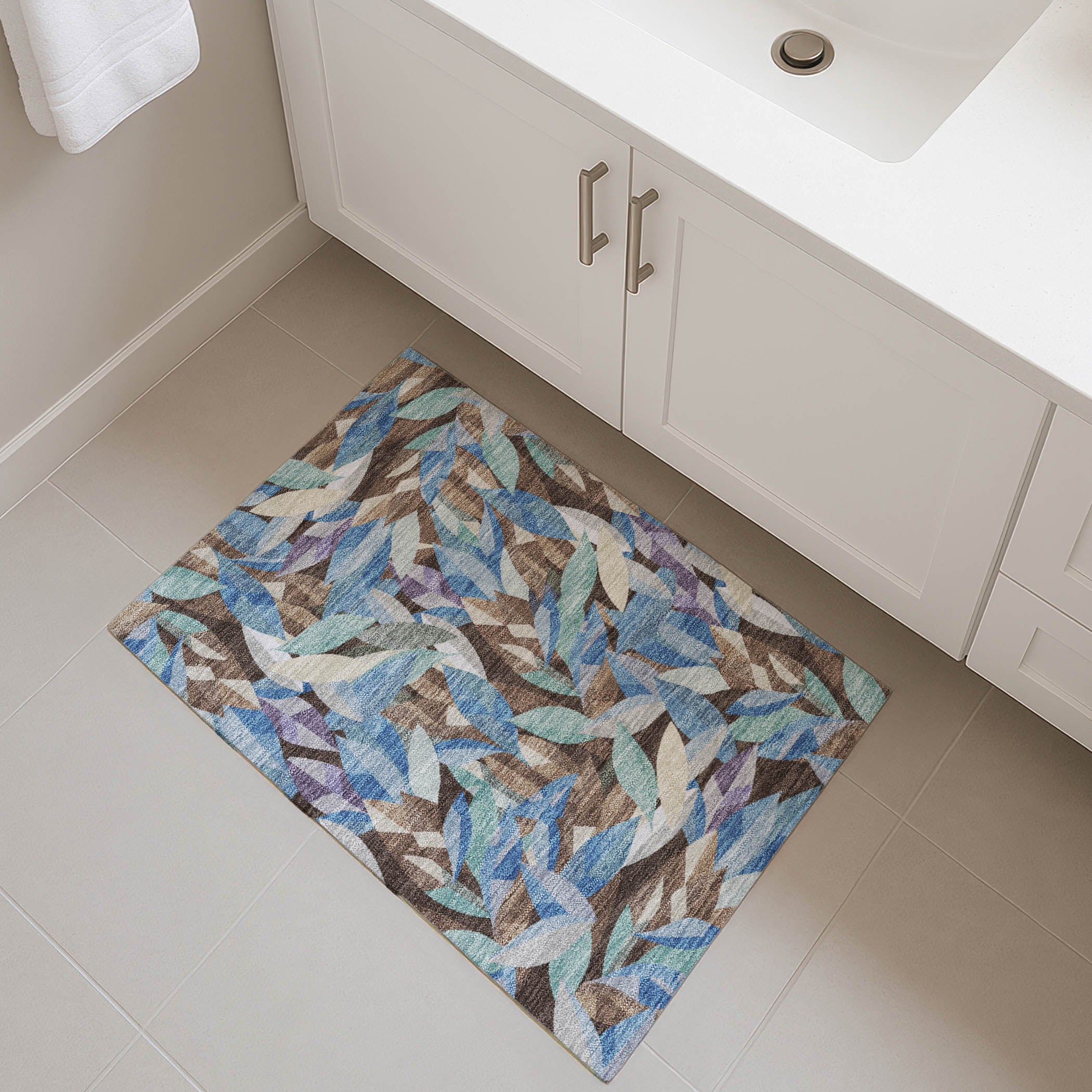 Tallinn Machine Washable Transitional Brown Rug 1'8" x 2'6" #shape_Rectangle