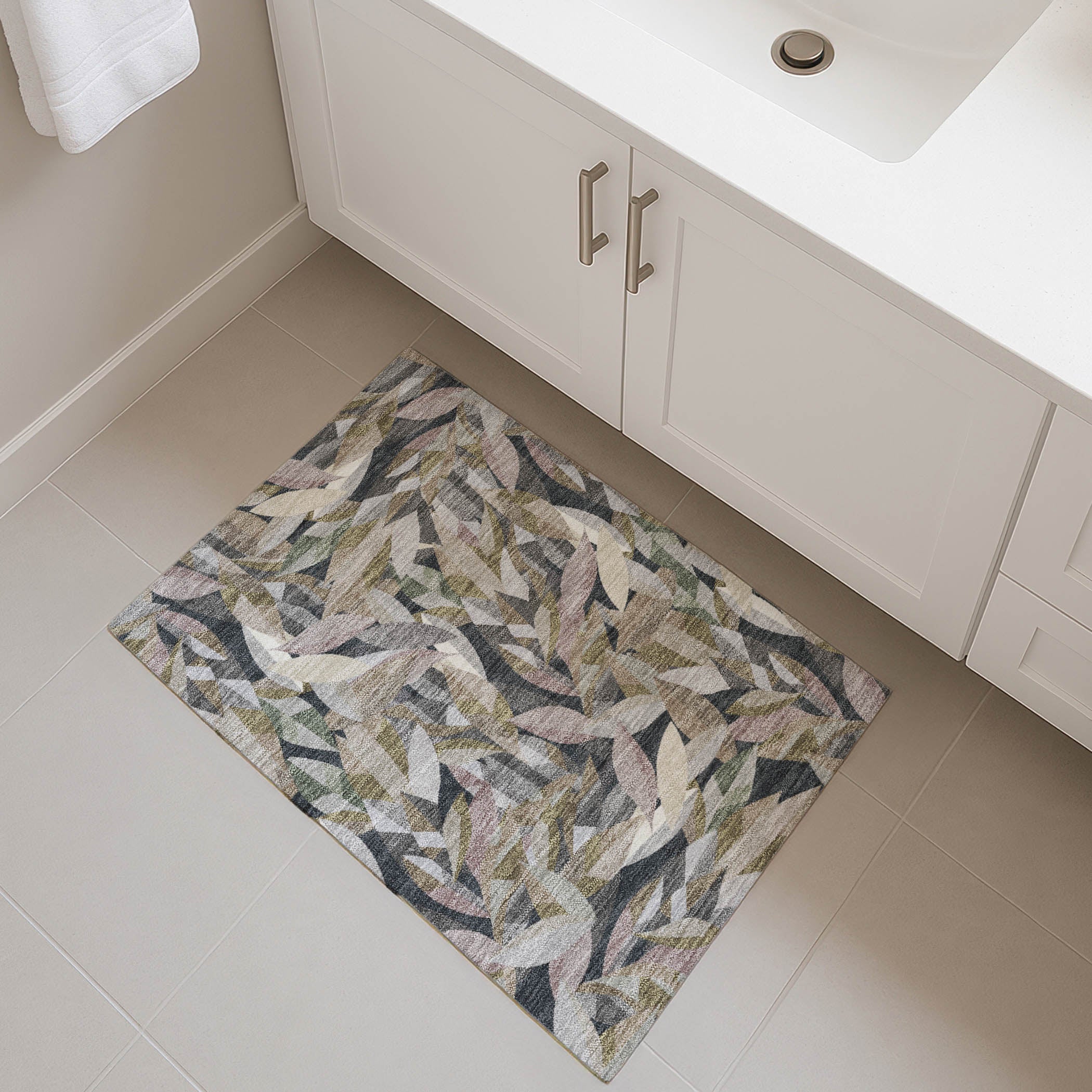 Tallinn Machine Washable Transitional Khaki Brown Rug 1'8" x 2'6" #shape_Rectangle