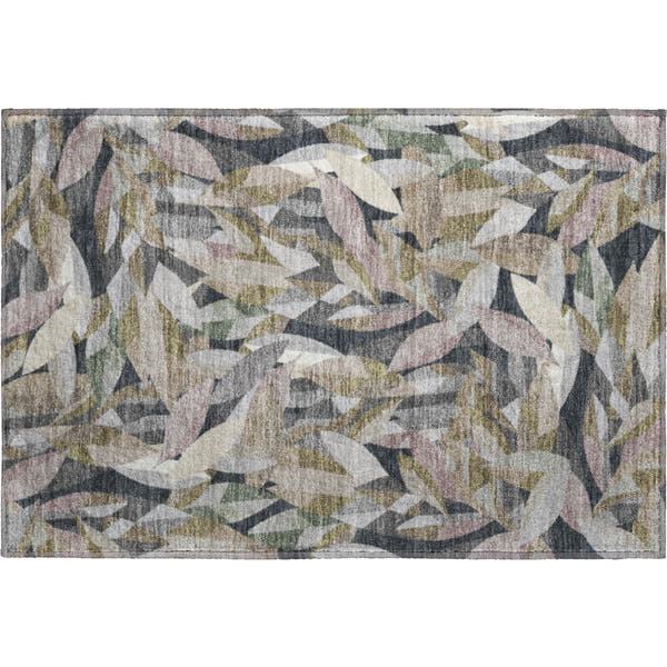 Tallinn Machine Washable Transitional Khaki Brown Rug 1'8" x 2'6"