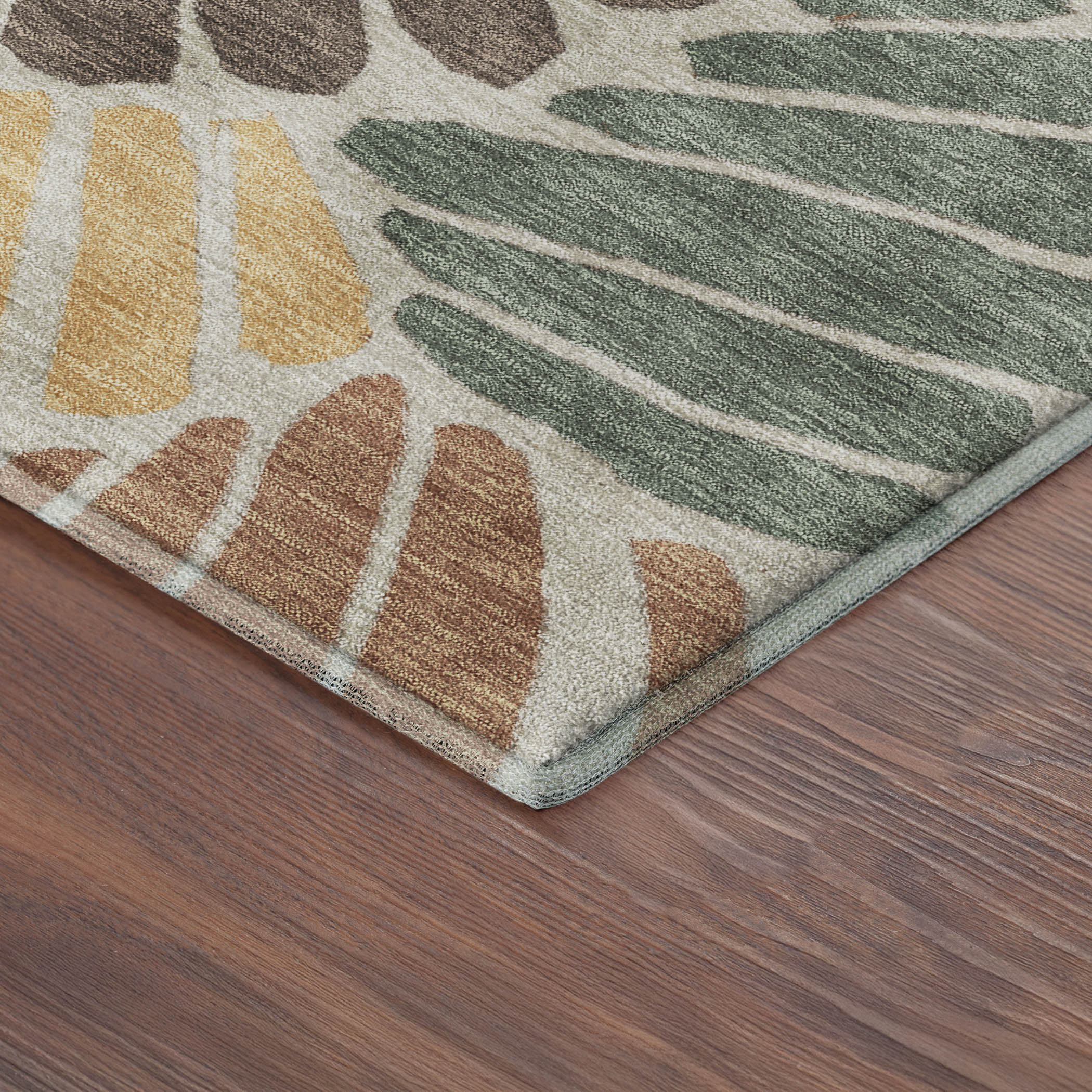 Luang Prabang Machine Washable Transitional Basil Green Rug 1'8" x 2'6" #shape_Rectangle