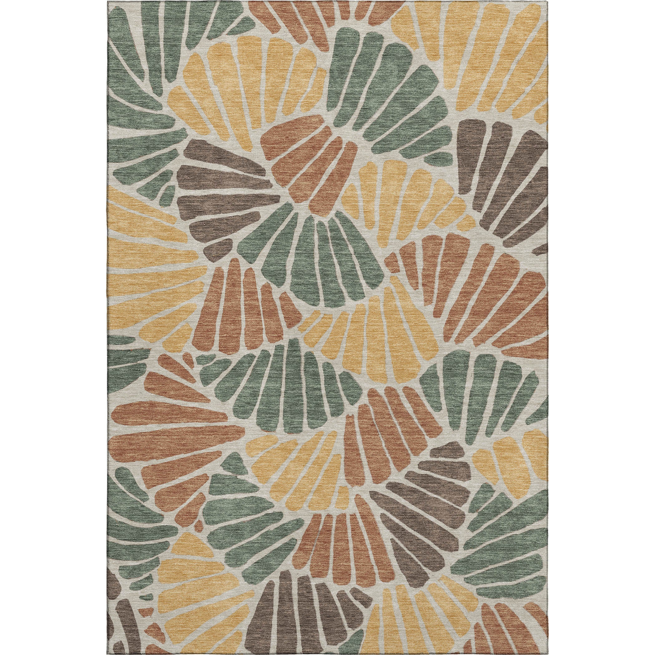 Luang Prabang Machine Washable Transitional Basil Green Rug 3' x 5' #shape_Rectangle