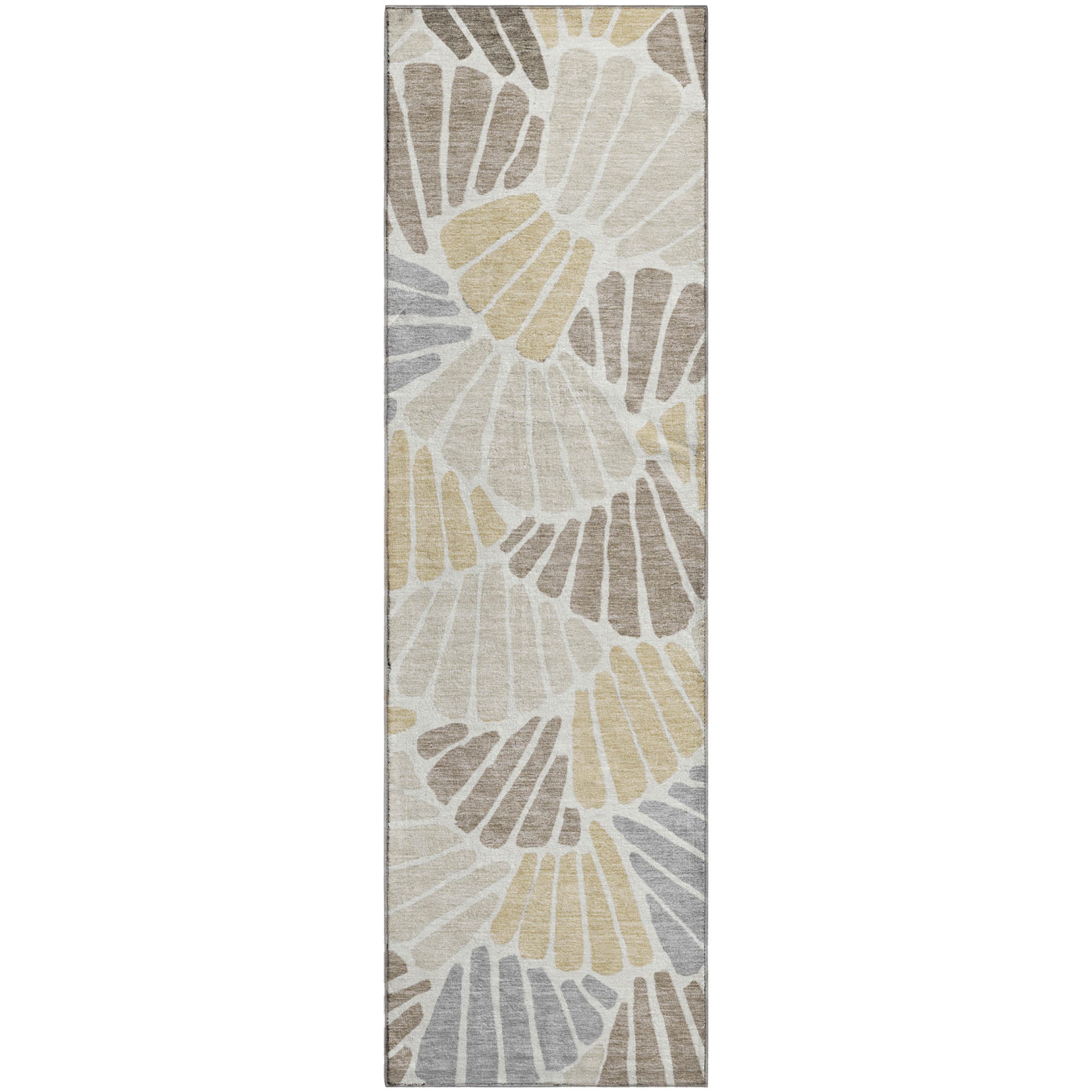 Luang Prabang Machine Washable Transitional Beige Brown Rug 2'3" x 7'6" #shape_Runner