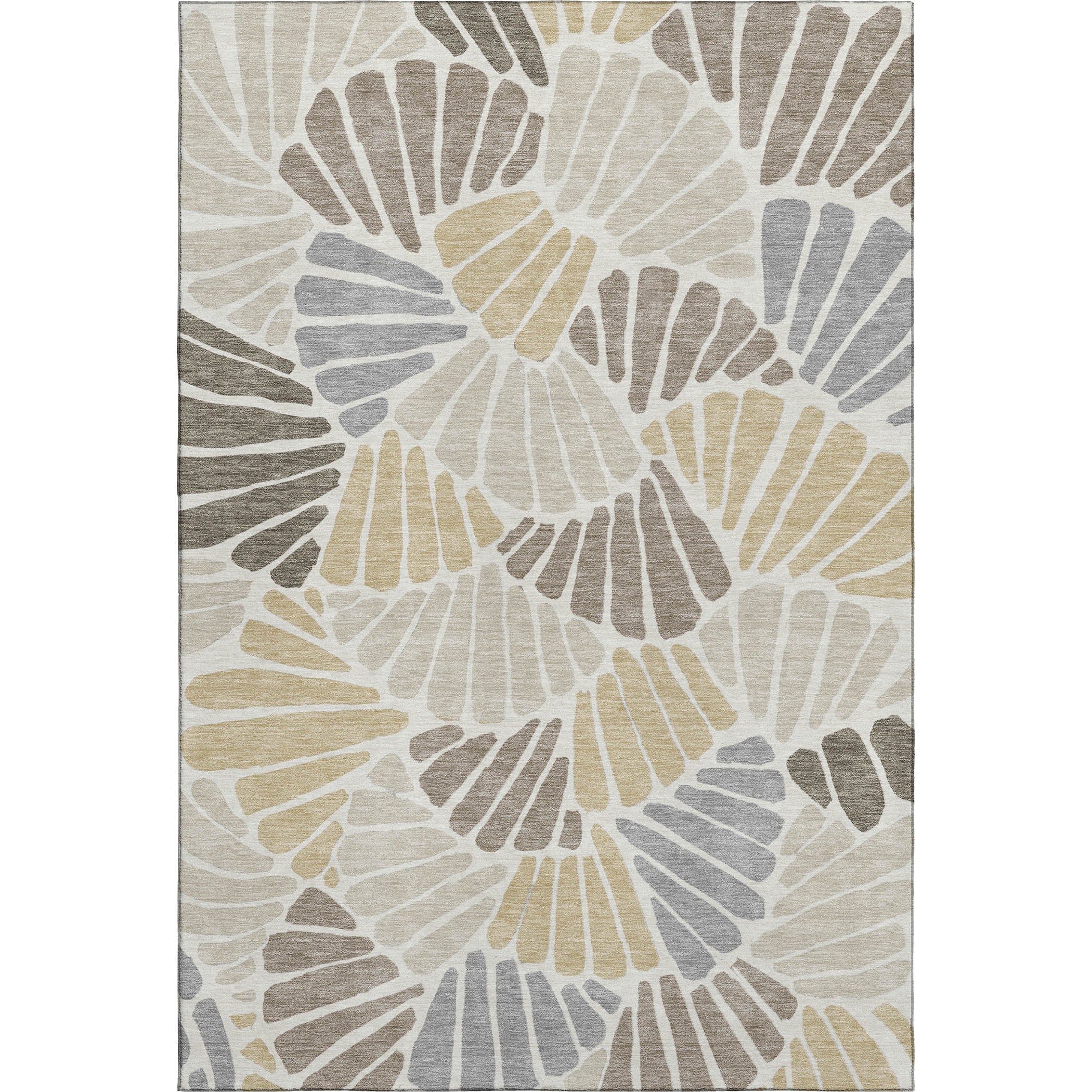 Luang Prabang Machine Washable Transitional Beige Brown Rug 3' x 5' #shape_Rectangle