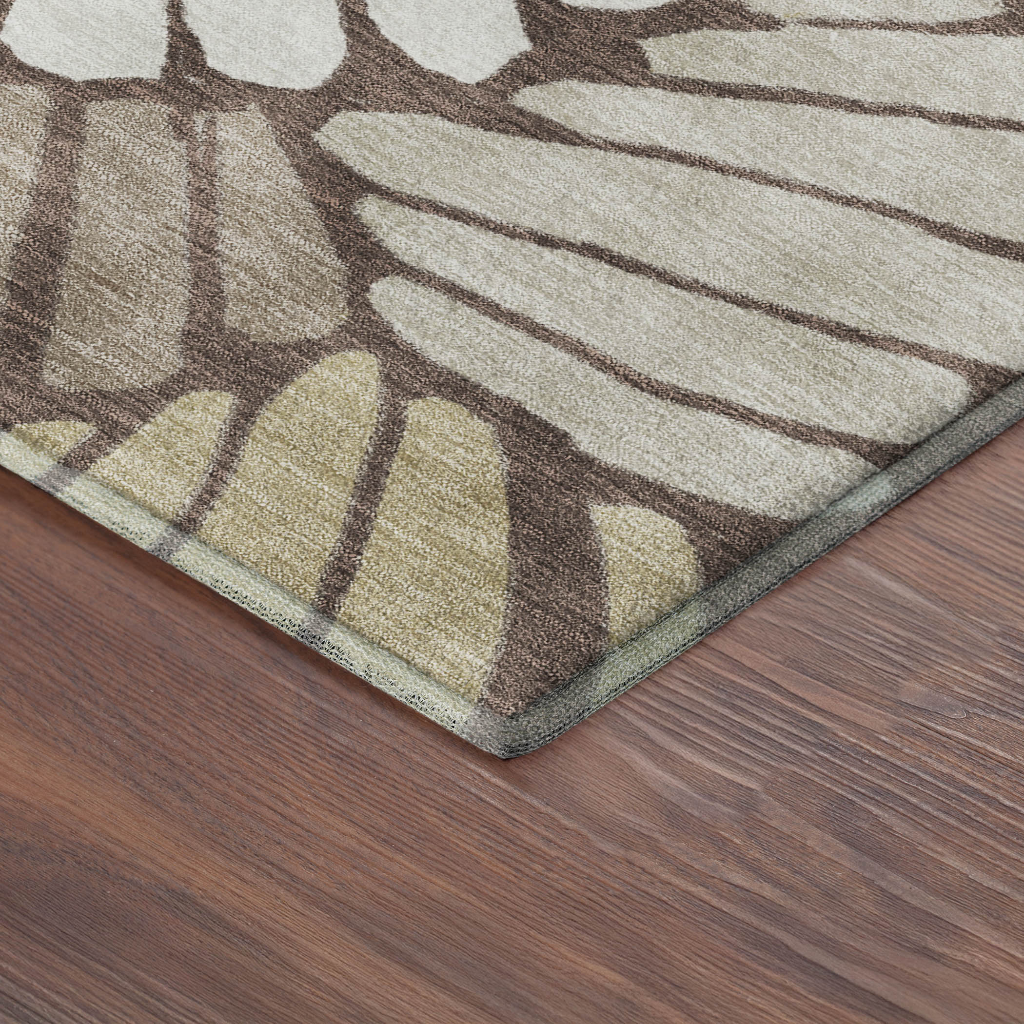 Luang Prabang Machine Washable Transitional Chocolate Brown Rug 1'8" x 2'6" #shape_Rectangle