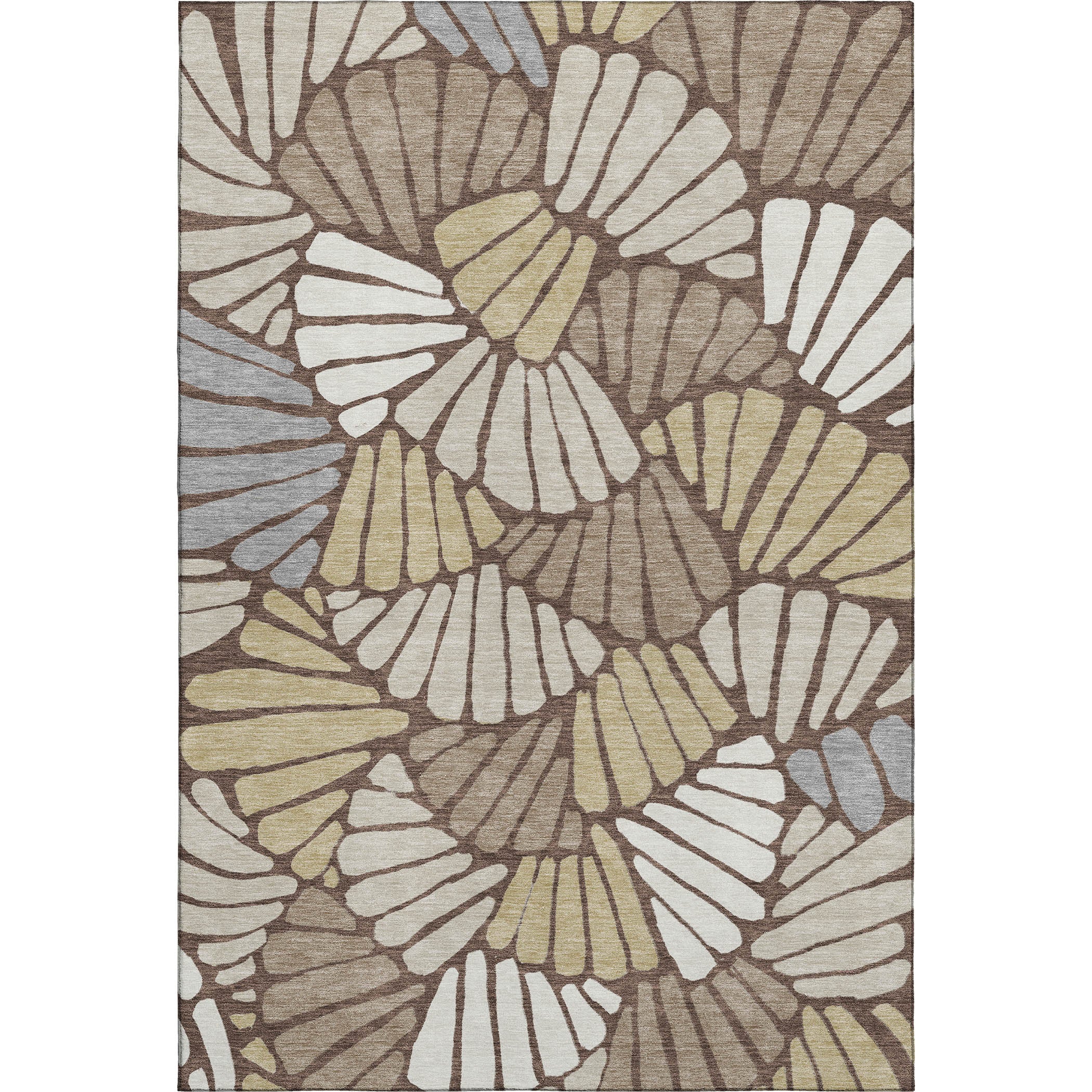 Luang Prabang Machine Washable Transitional Chocolate Brown Rug 3' x 5' #shape_Rectangle