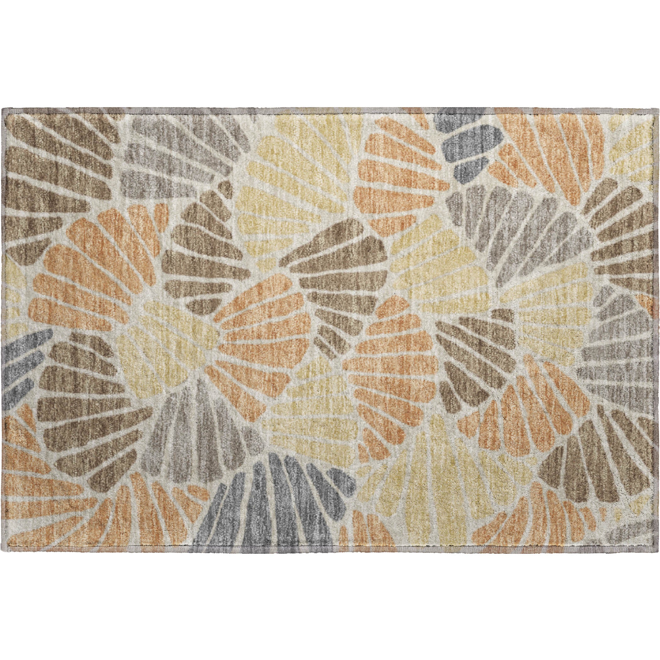 Luang Prabang Machine Washable Traditional Copper Orange Rug 1'8" x 2'6" #shape_Rectangle
