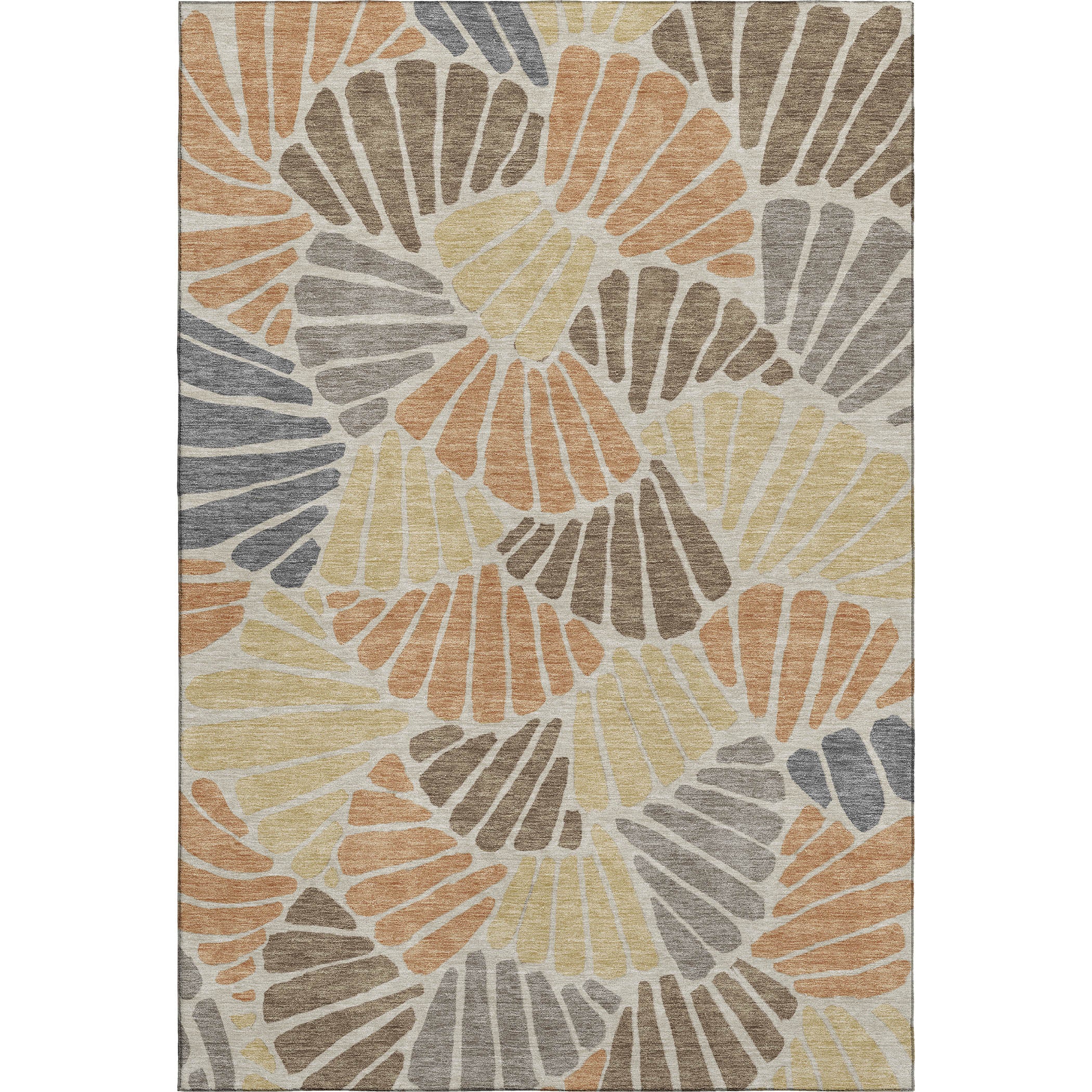 Luang Prabang Machine Washable Traditional Copper Orange Rug 3' x 5' #shape_Rectangle