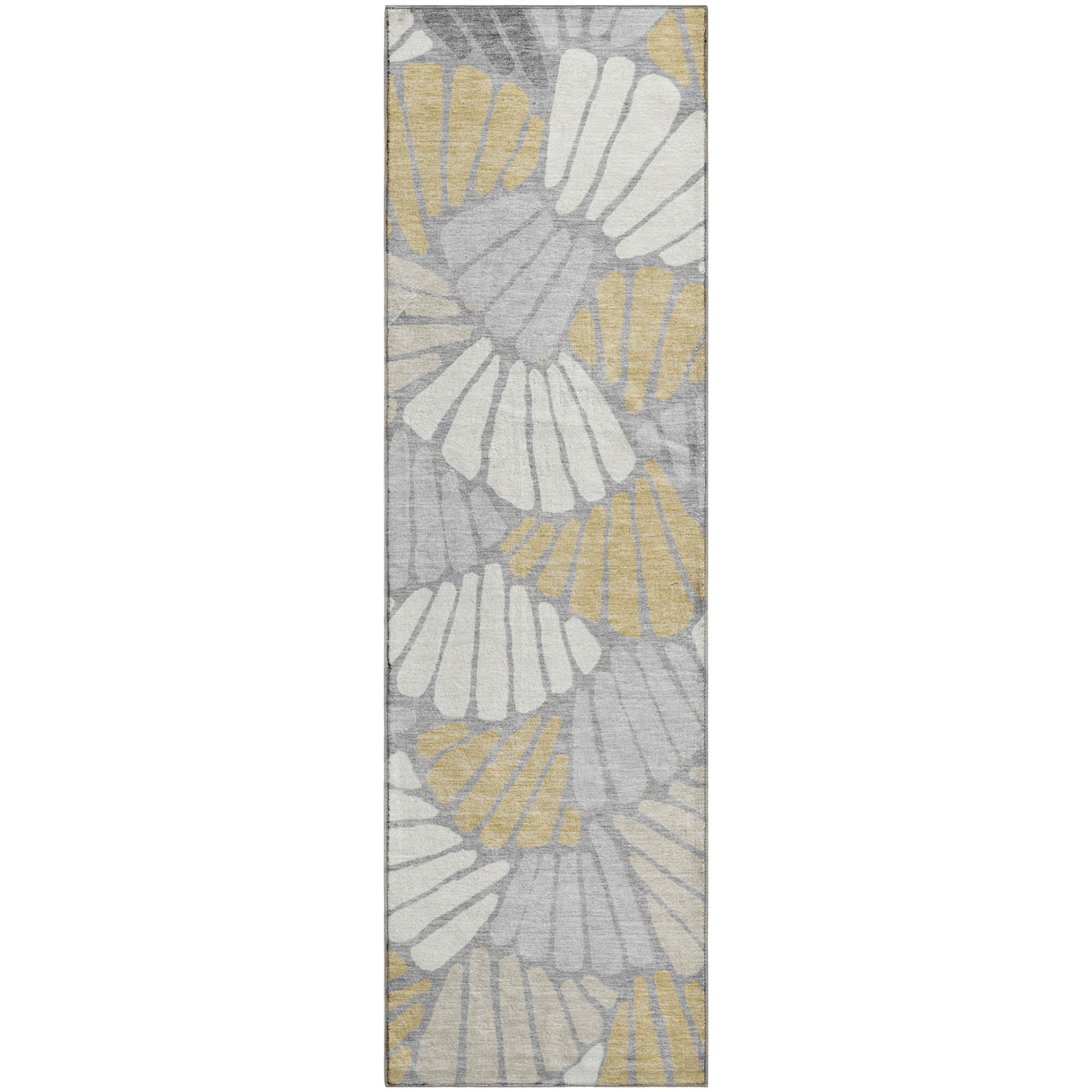 Luang Prabang Machine Washable Traditional Gray Rug 2'3" x 7'6" #shape_Runner