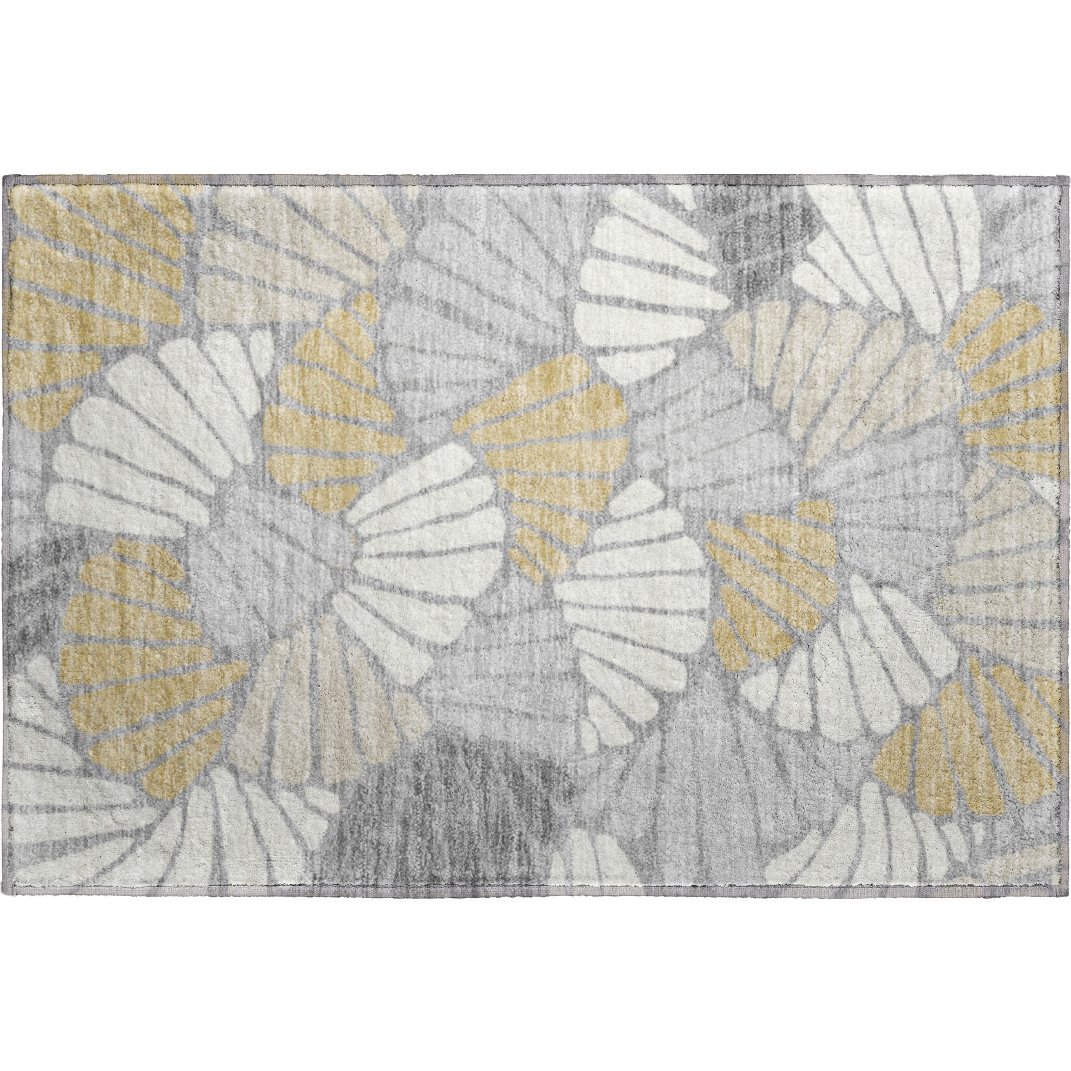 Luang Prabang Machine Washable Traditional Gray Rug 1'8" x 2'6" #shape_Rectangle