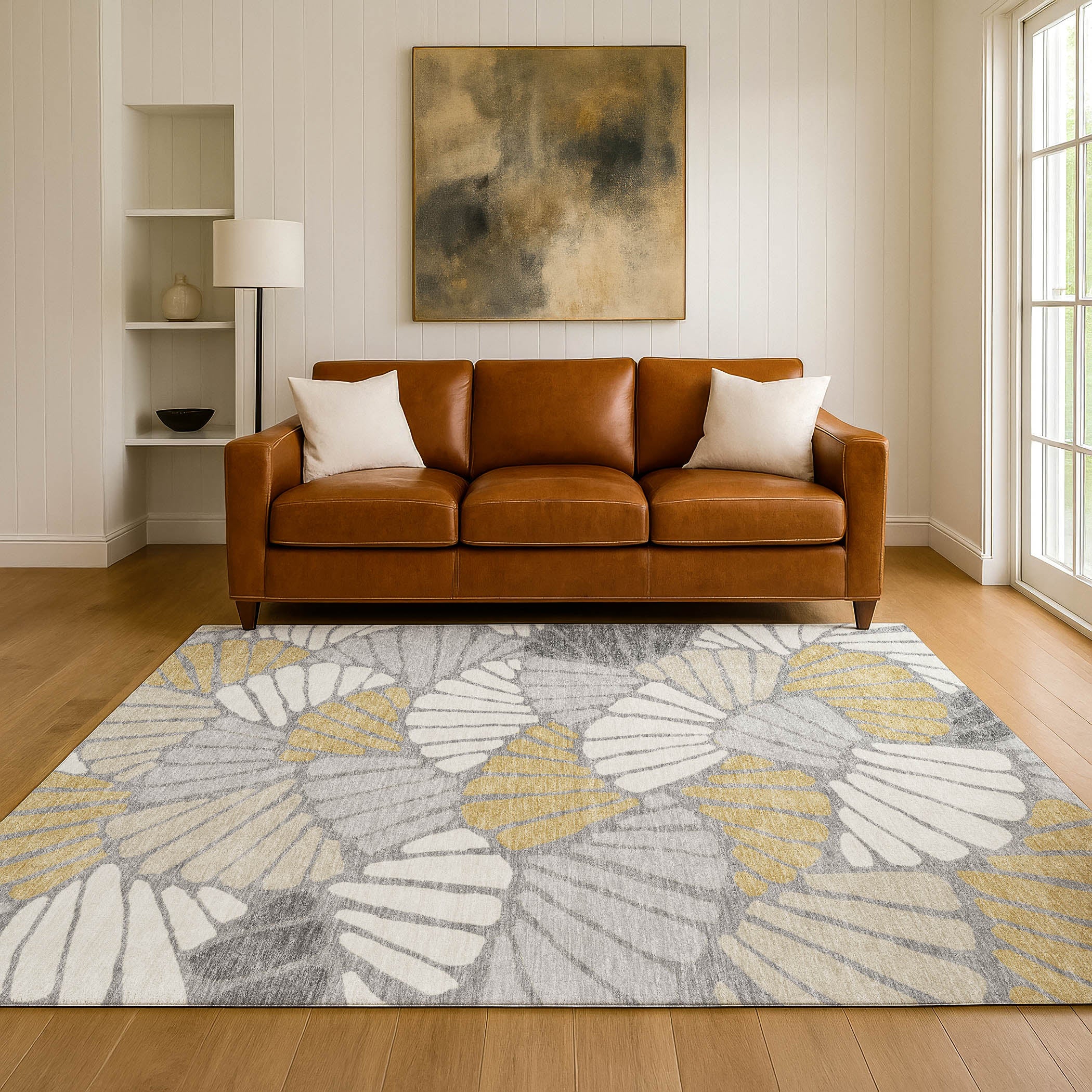 Luang Prabang Machine Washable Traditional Gray Rug 3' x 5' #shape_Rectangle