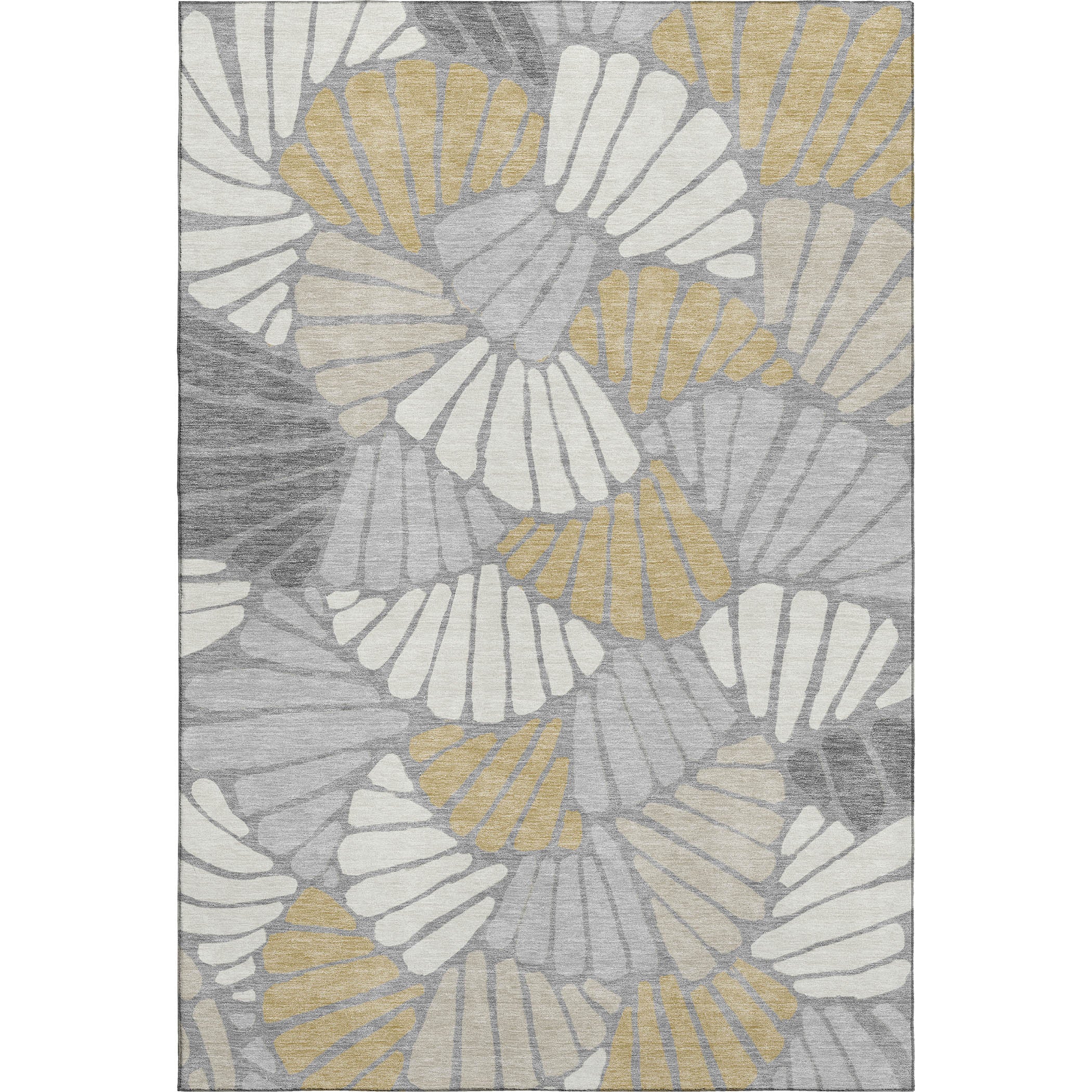 Luang Prabang Machine Washable Traditional Gray Rug 3' x 5' #shape_Rectangle