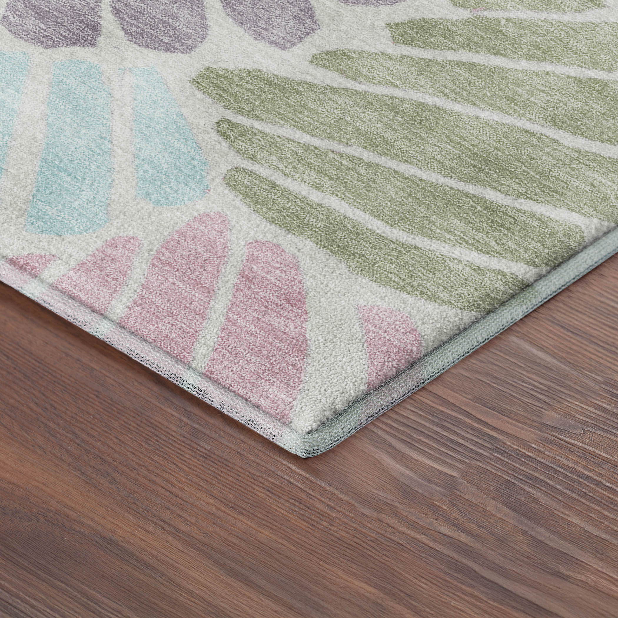 Luang Prabang Machine Washable Traditional Sage Green Rug 1'8" x 2'6" #shape_Rectangle