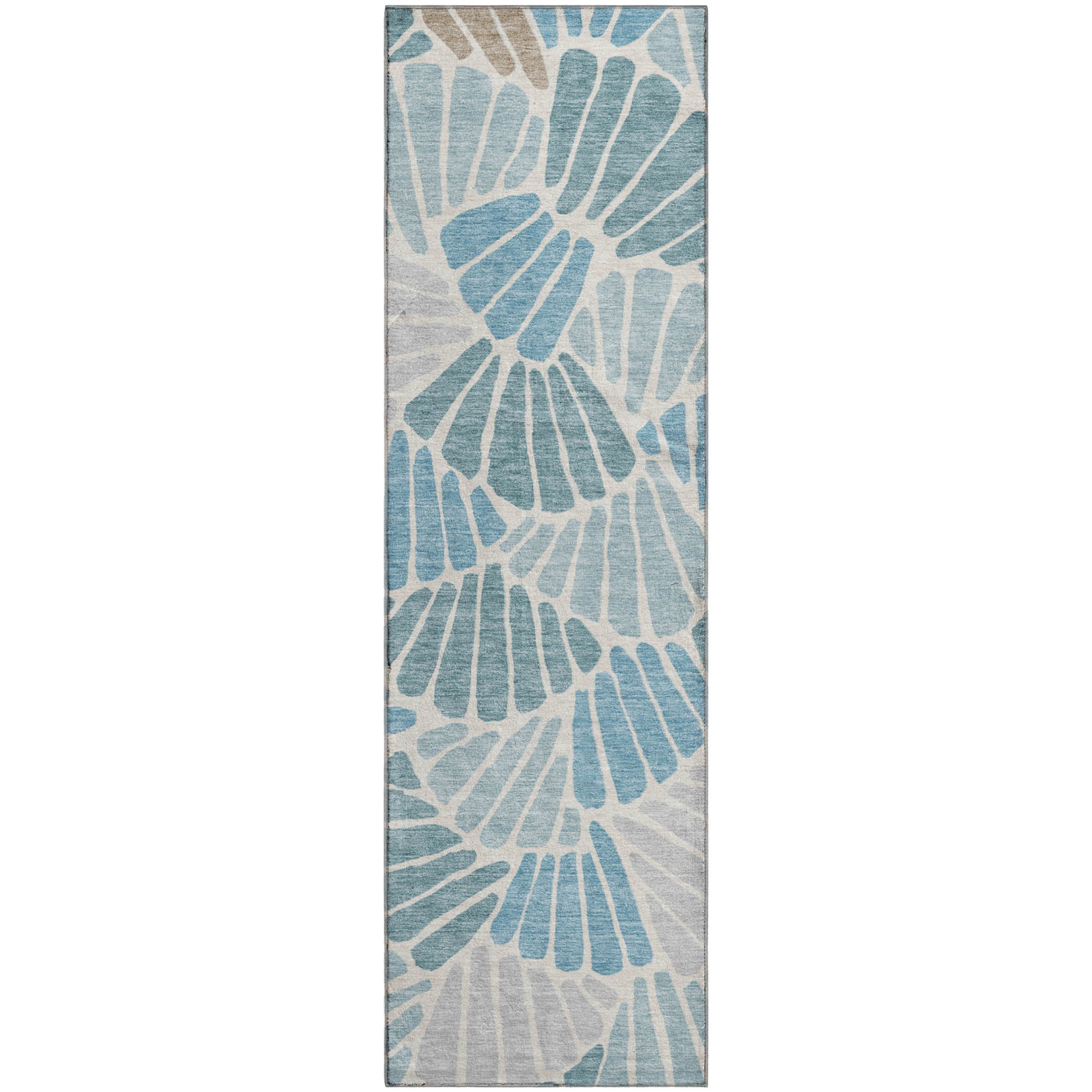 Luang Prabang Machine Washable Traditional Teal Rug 2'3" x 7'6" #shape_Runner