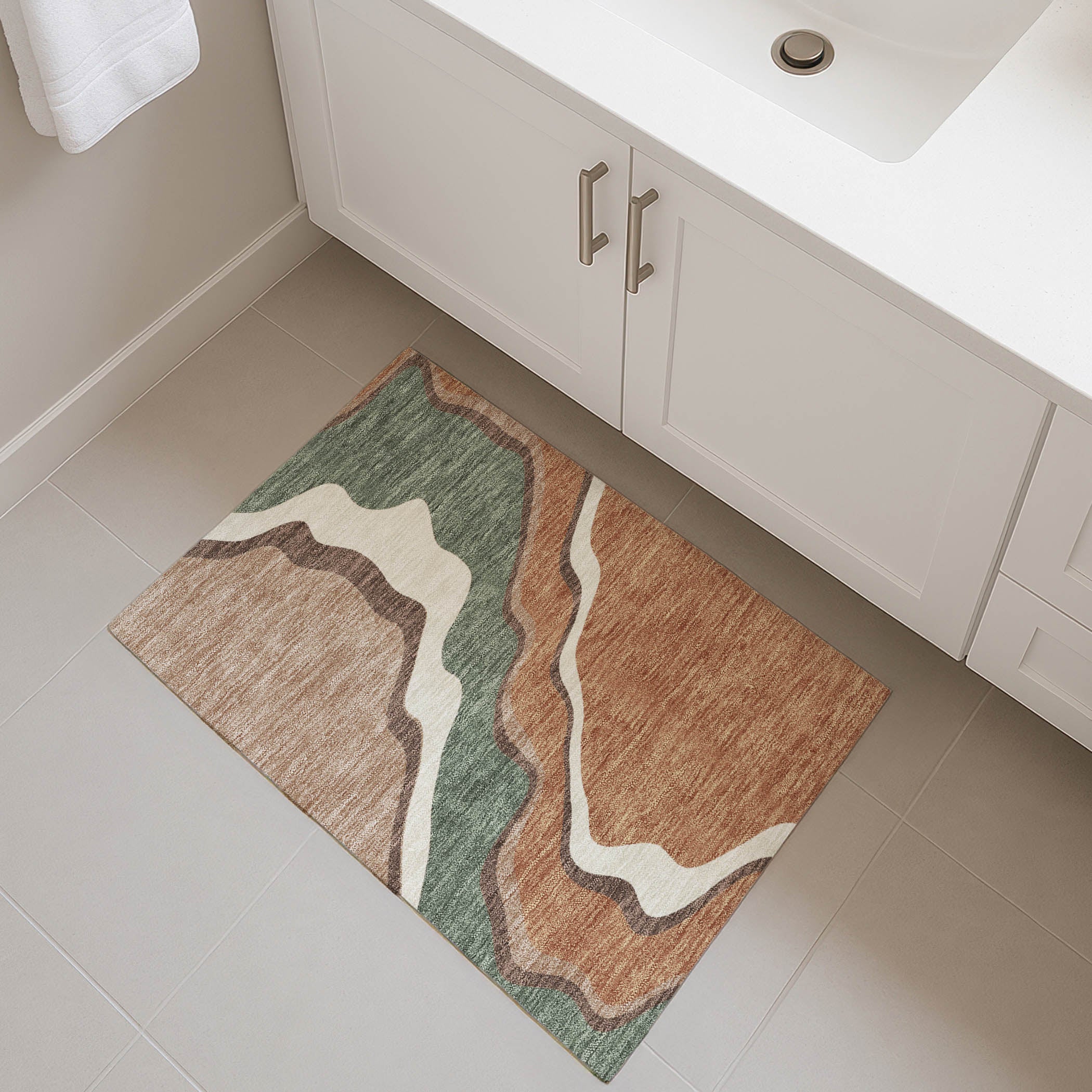 Sintra Machine Washable Traditional Copper Orange Rug 1'8" x 2'6" #shape_Rectangle