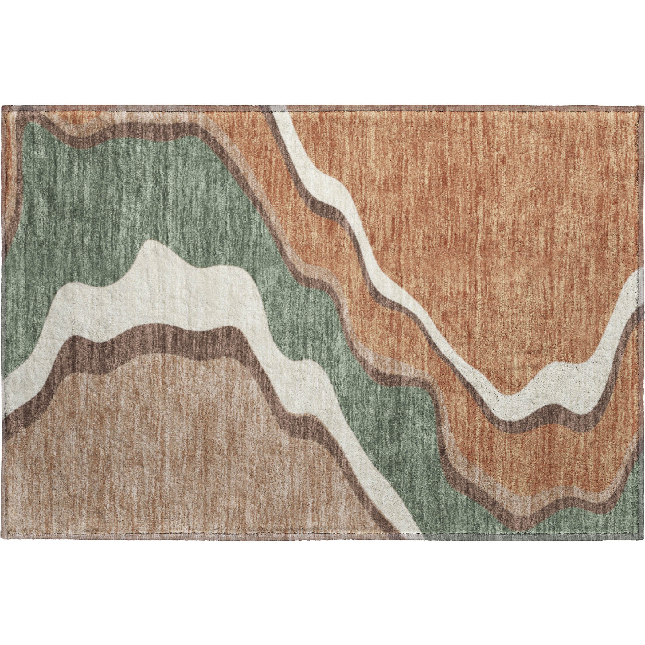 Sintra Machine Washable Traditional Copper Orange Rug 1'8" x 2'6" #shape_Rectangle