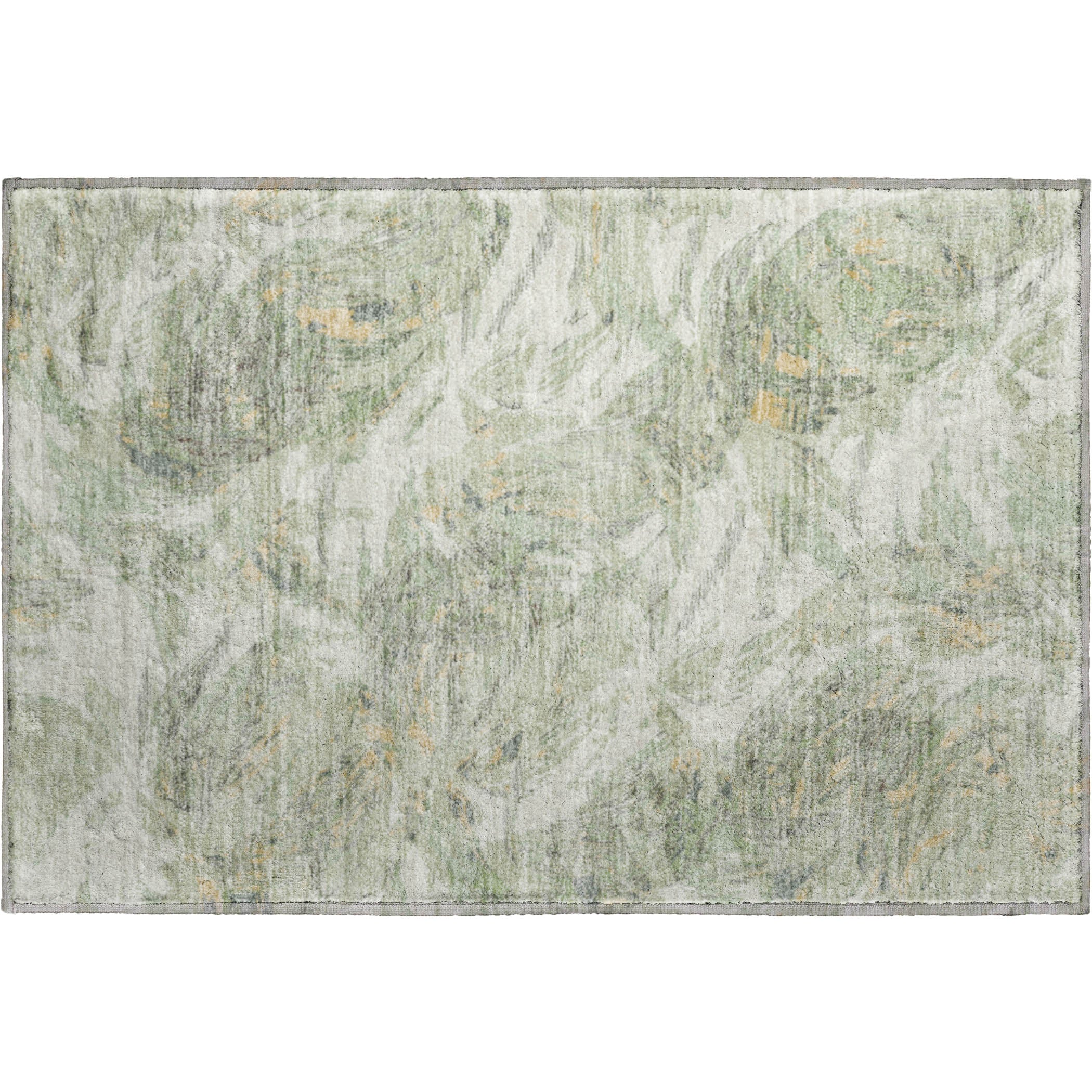 Siena Machine Washable Traditional Celery Green Rug 1'8" x 2'6" #shape_Rectangle