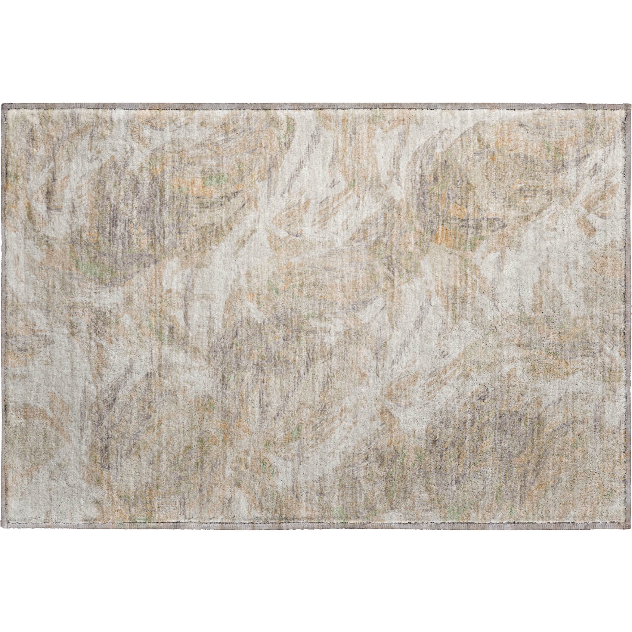 Siena Machine Washable Traditional Khaki Brown Rug 1'8" x 2'6" #shape_Rectangle