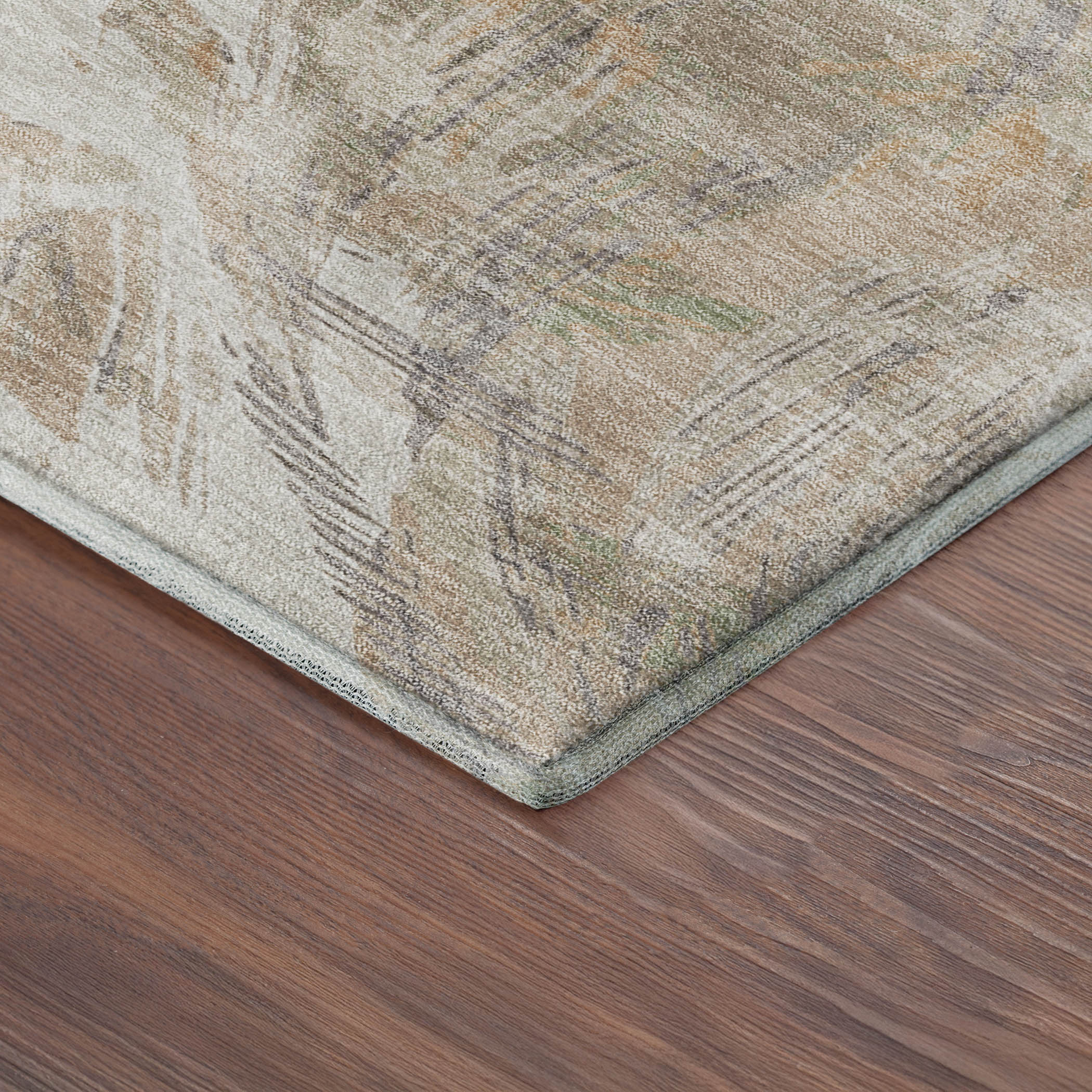 Siena Machine Washable Traditional Khaki Brown Rug 1'8" x 2'6" #shape_Rectangle