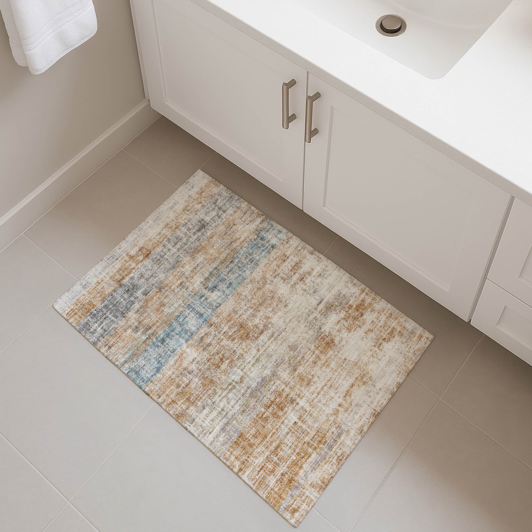 Bruges Machine Washable Traditional Copper Orange Rug 1'8" x 2'6" #shape_Rectangle