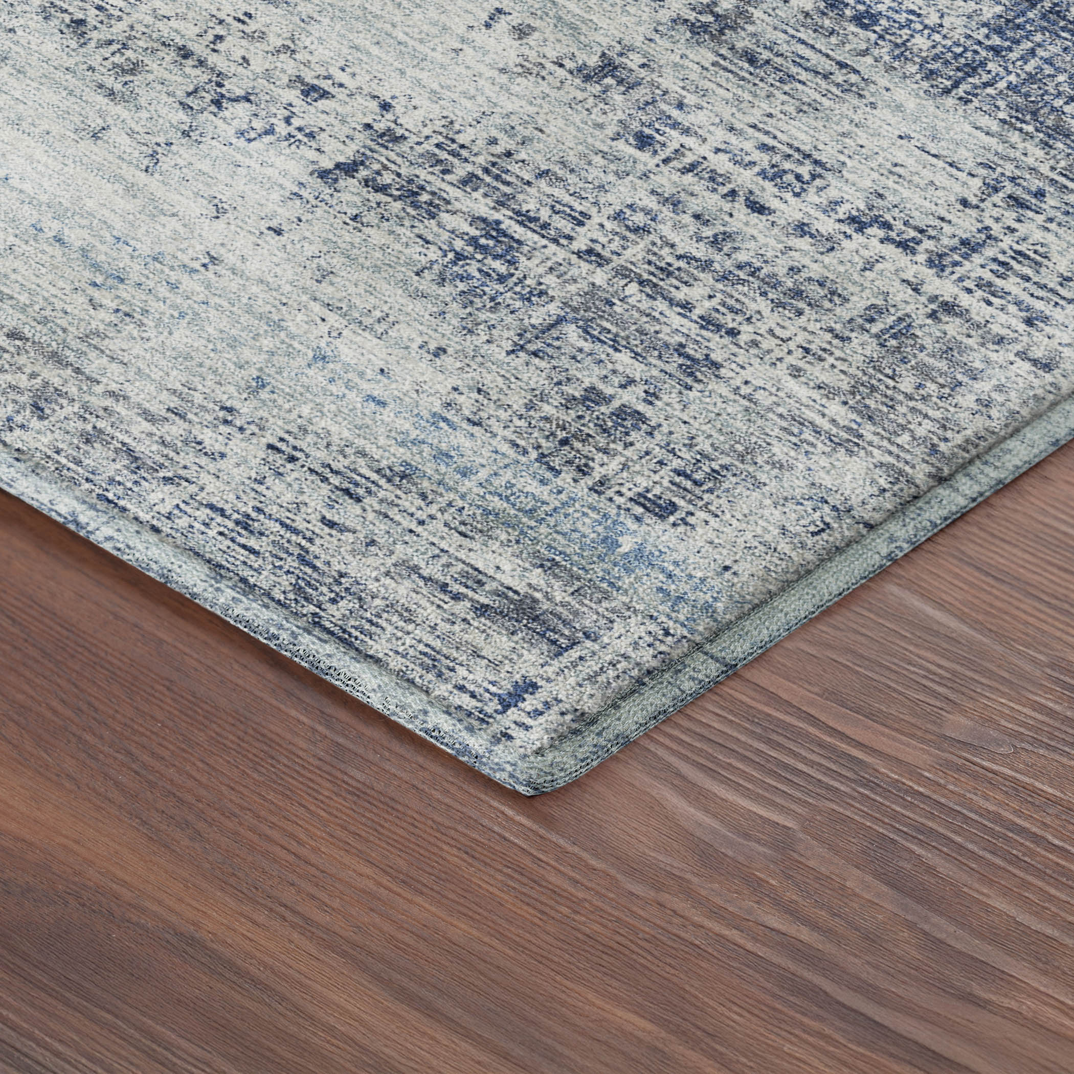 Bruges Machine Washable Traditional Denim Blue Rug 1'8" x 2'6" #shape_Rectangle