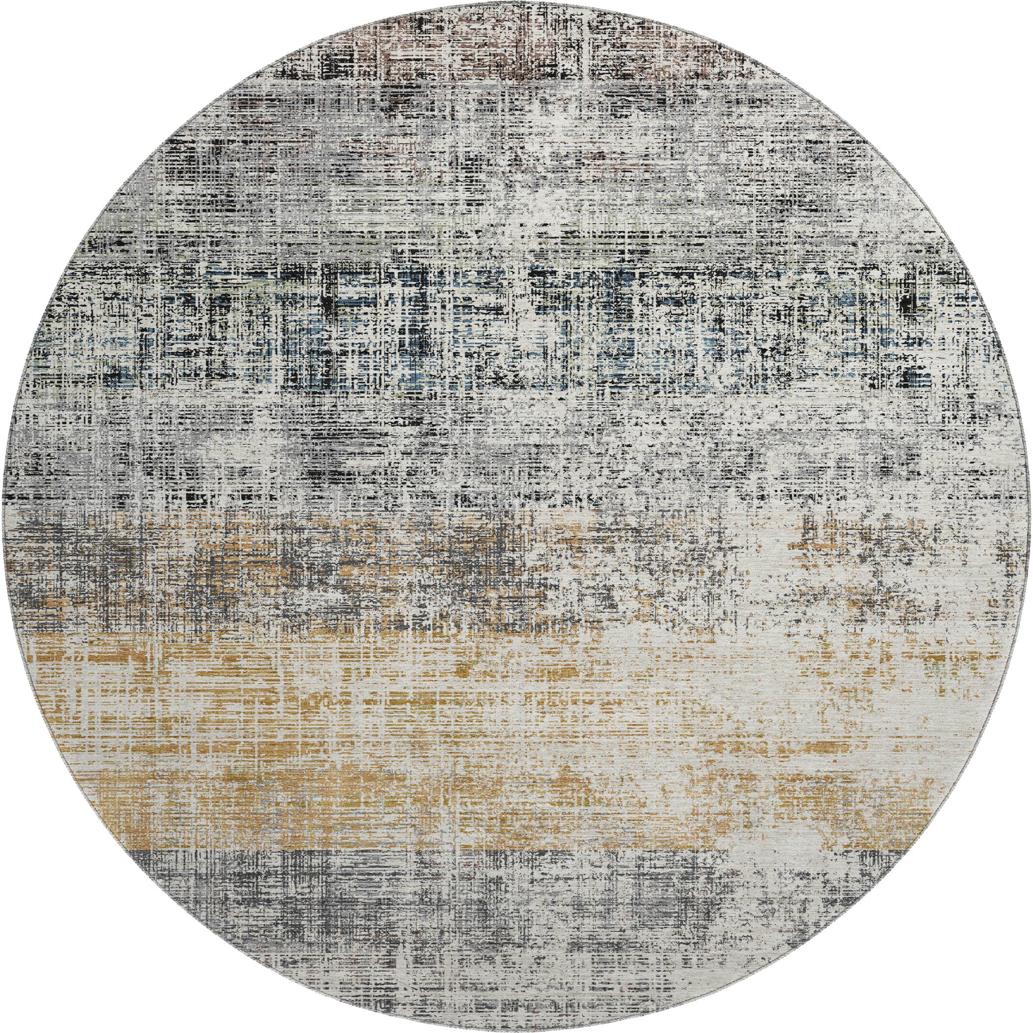 Bruges Machine Washable Traditional Gray Rug 8' x 8' #shape_Round