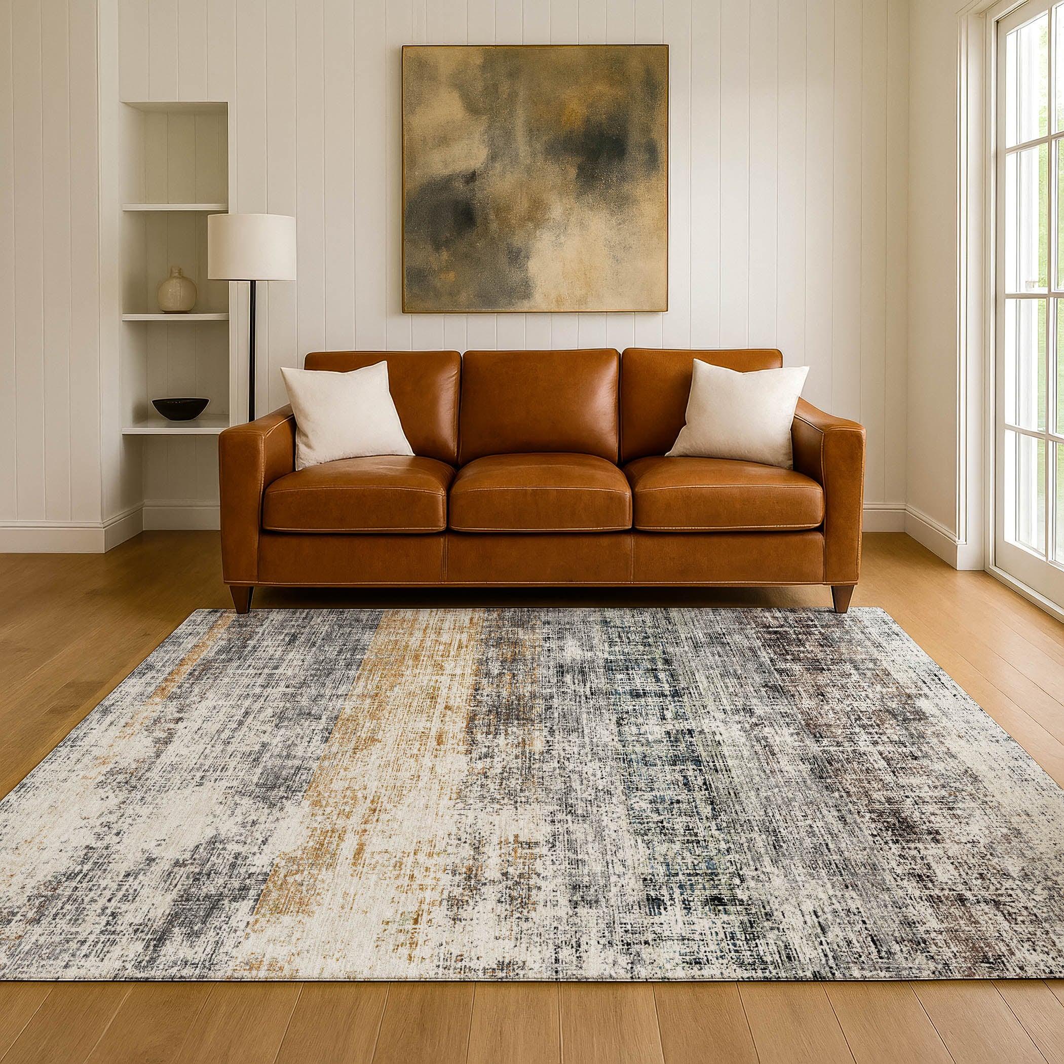 Bruges Machine Washable Traditional Gray Rug 3' x 5' #shape_Rectangle