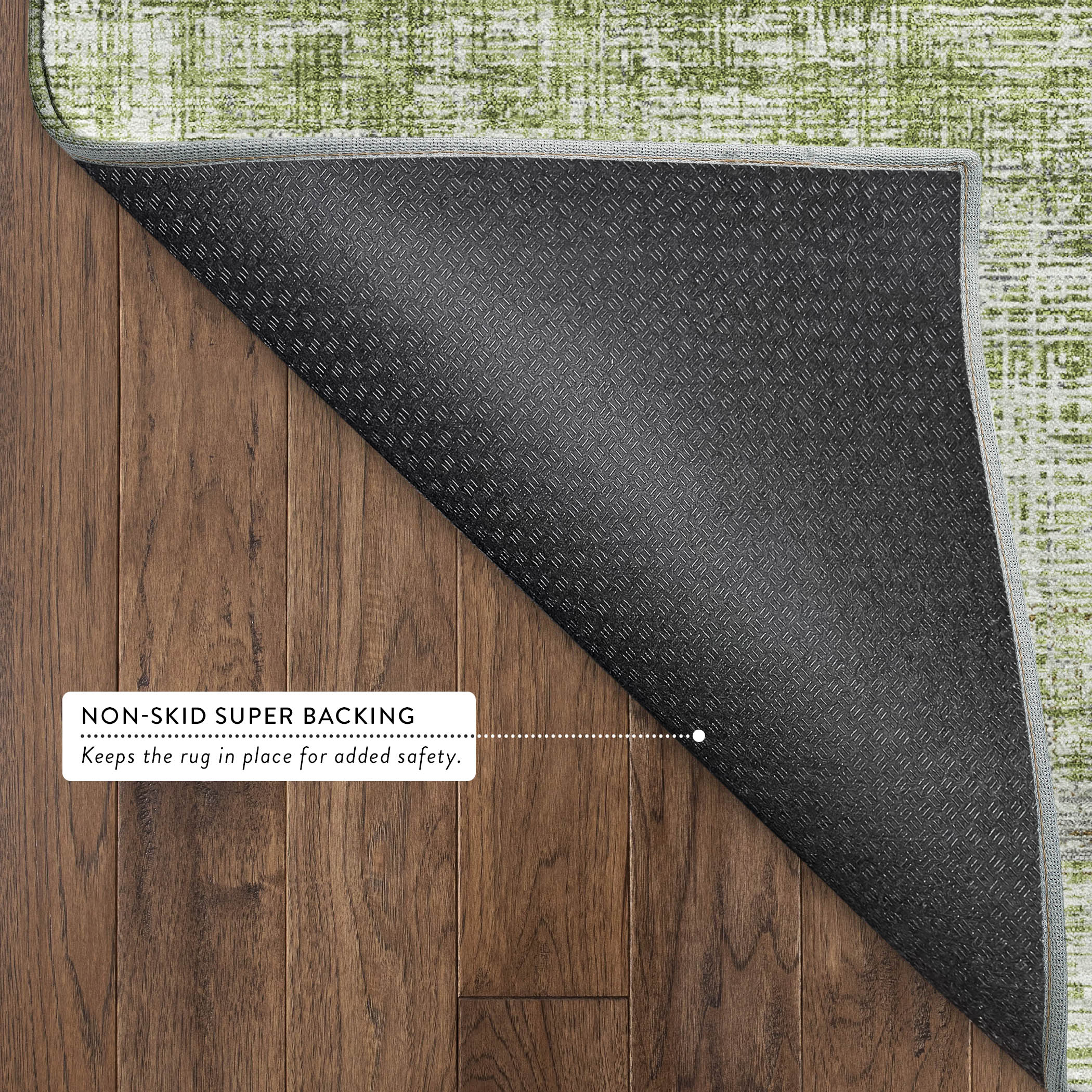 Bruges Machine Washable Traditional Green Rug 1'8" x 2'6" #shape_Rectangle