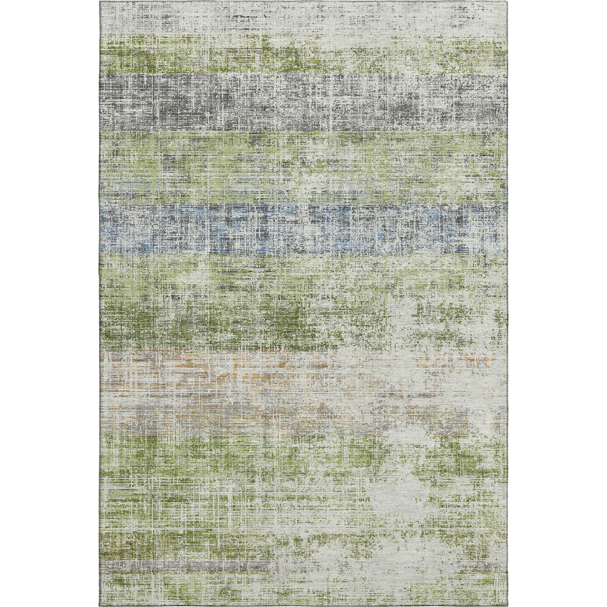 Bruges Machine Washable Traditional Green Rug 3' x 5' #shape_Rectangle