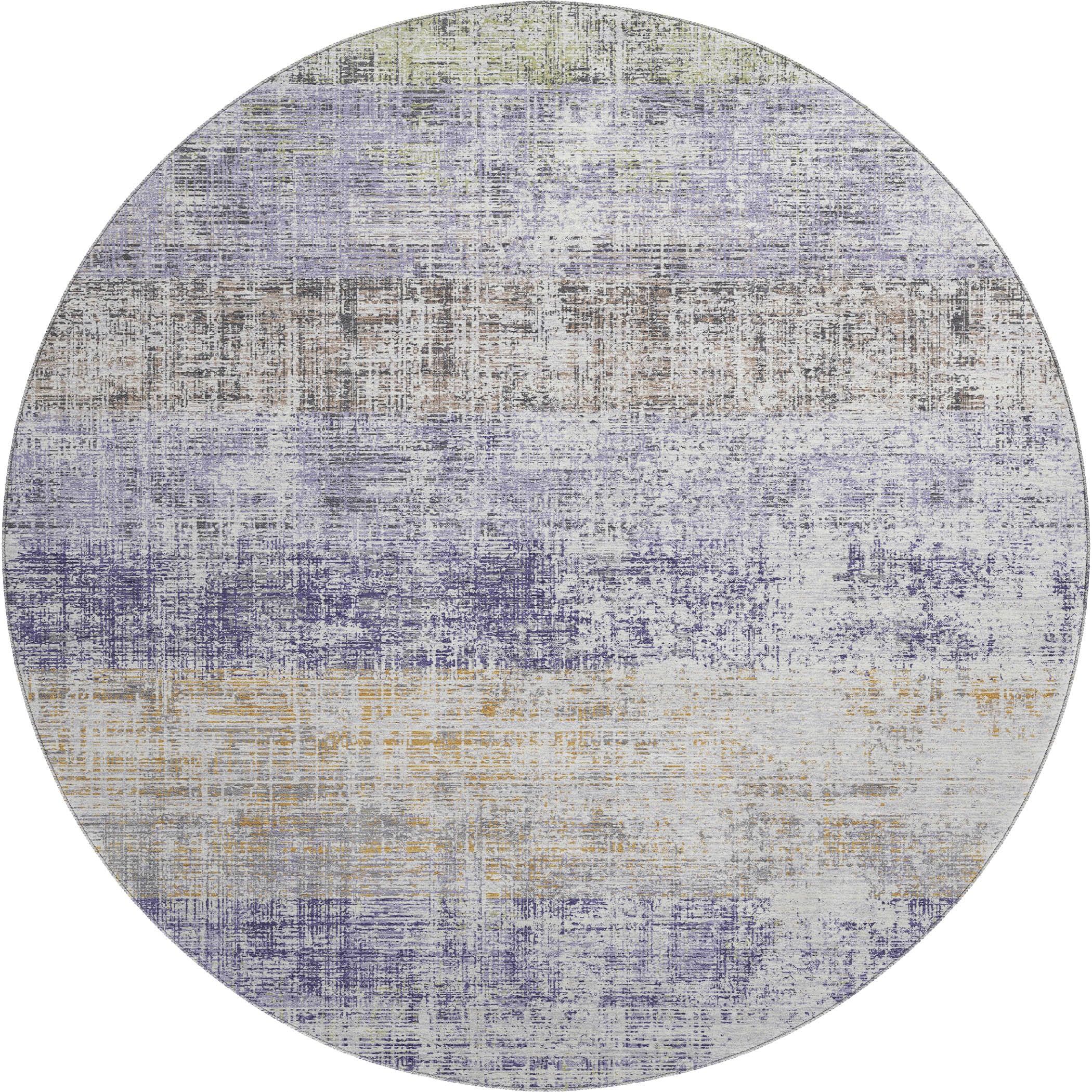 Bruges Machine Washable Traditional Lavender Purple Rug 8' x 8' #shape_Round