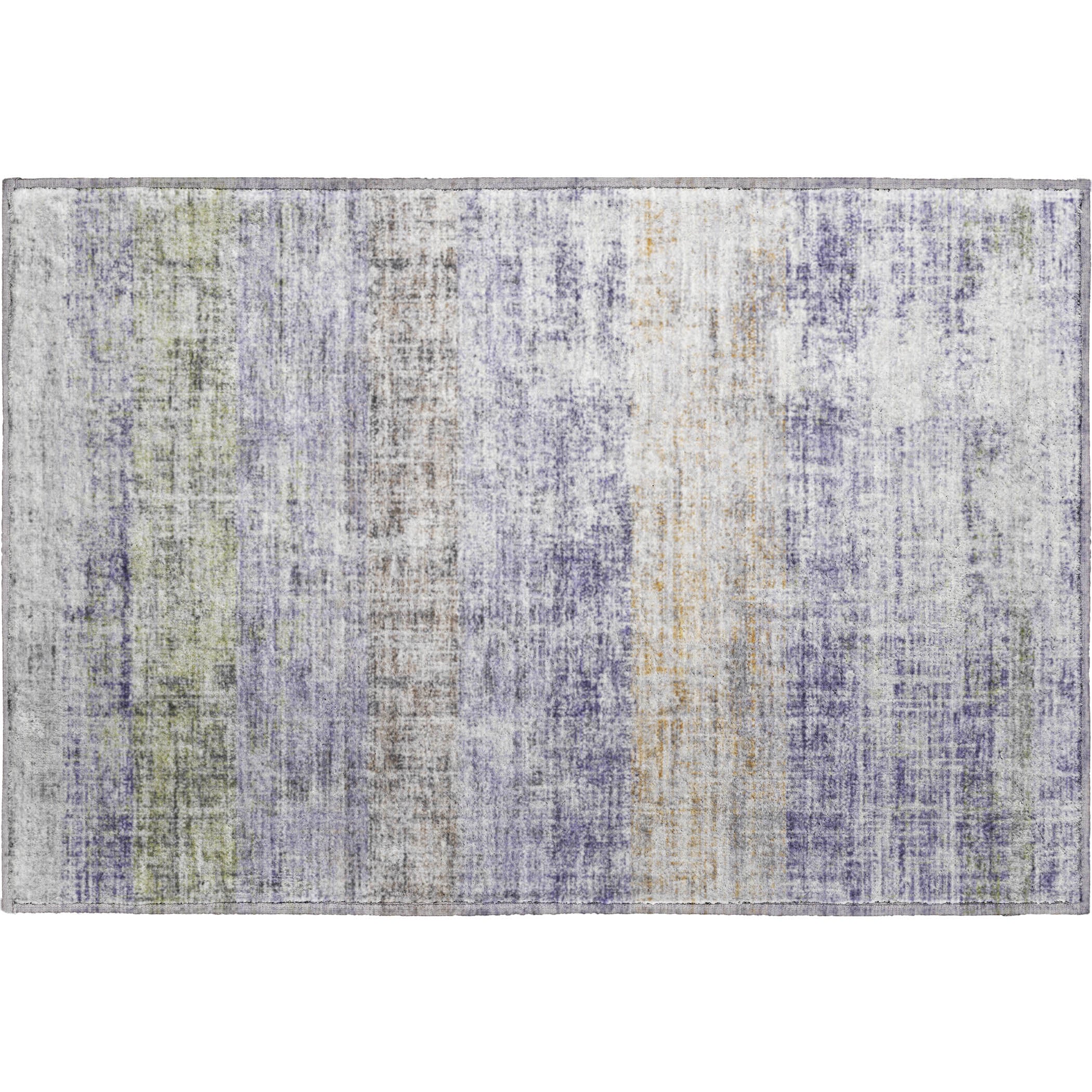 Bruges Machine Washable Traditional Lavender Purple Rug 1'8" x 2'6" #shape_Rectangle