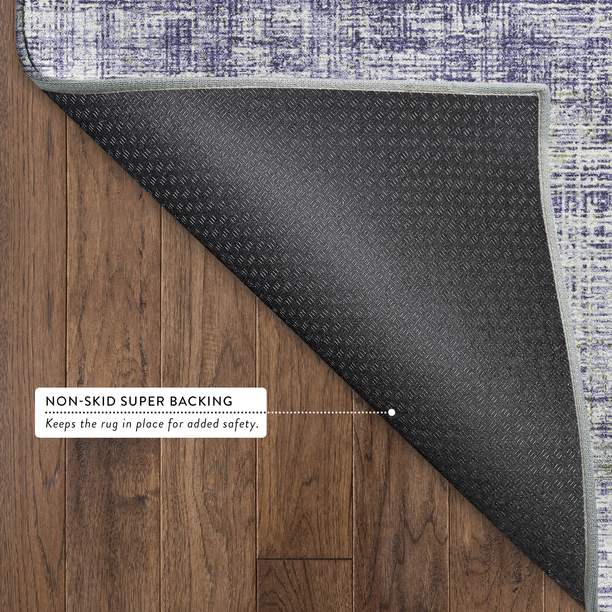 Bruges Machine Washable Traditional Lavender Purple Rug 1'8" x 2'6" #shape_Rectangle