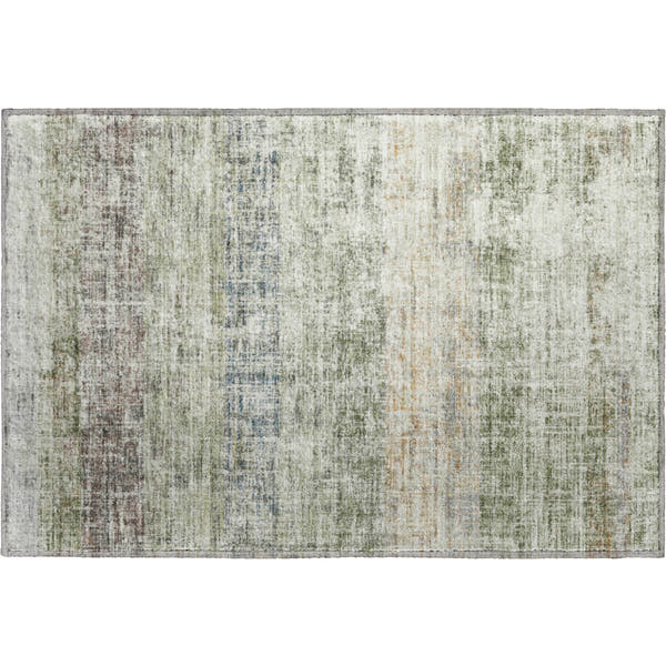Bruges Machine Washable Traditional Olive Green Rug 1'8" x 2'6"