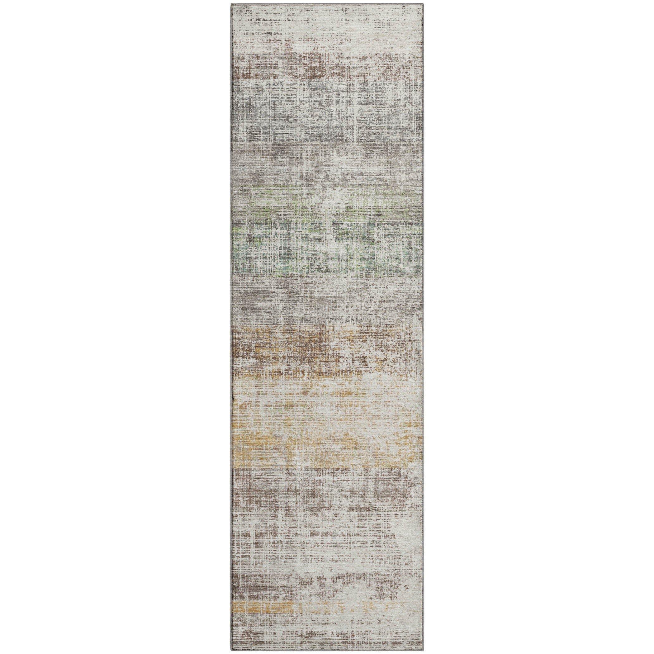 Bruges Machine Washable Traditional Putty Ivory Rug 2'3" x 7'6" #shape_Runner