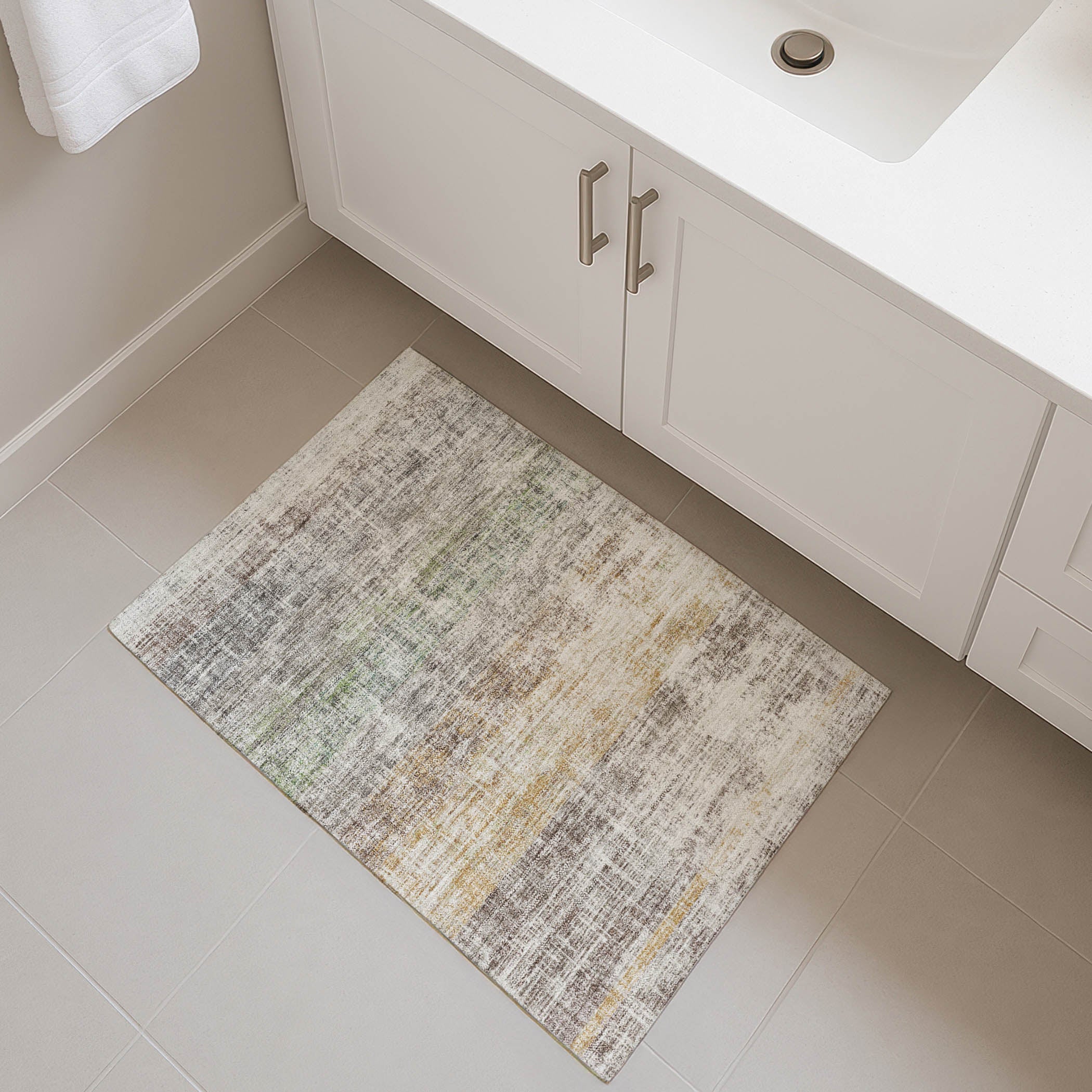 Bruges Machine Washable Traditional Putty Ivory Rug 1'8" x 2'6" #shape_Rectangle