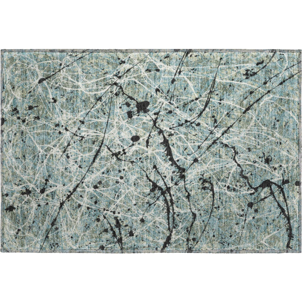Cusco Machine Washable Traditional Aloe Green Rug 1'8" x 2'6"