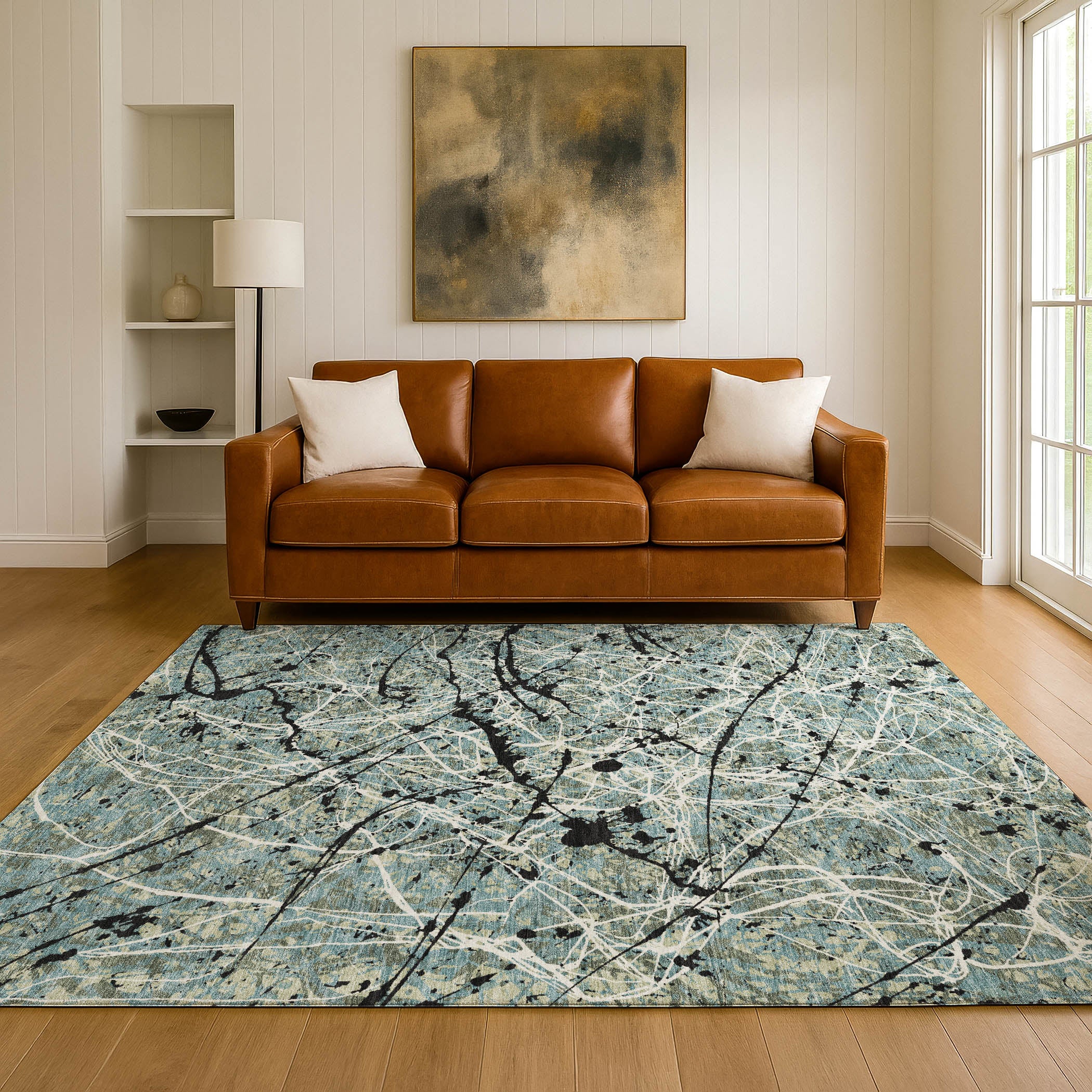Cusco Machine Washable Traditional Aloe Green Rug 3' x 5' #shape_Rectangle