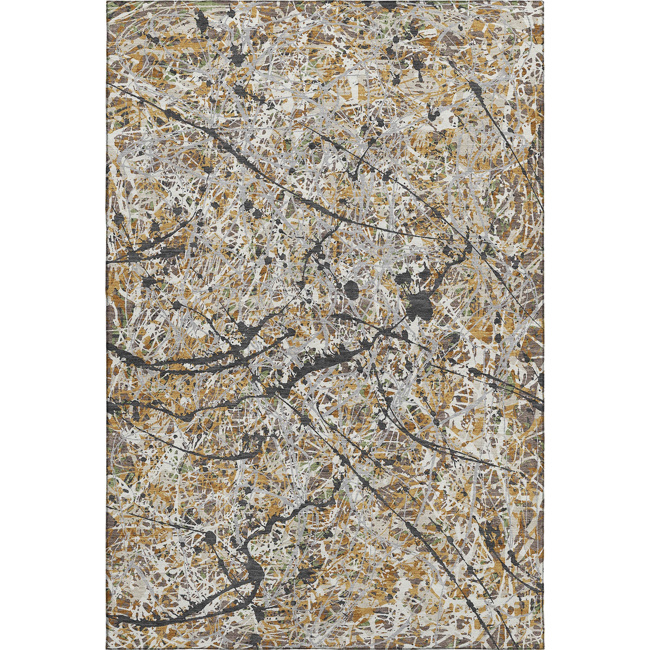 Cusco Machine Washable Traditional Beige Brown Rug 3' x 5' #shape_Rectangle