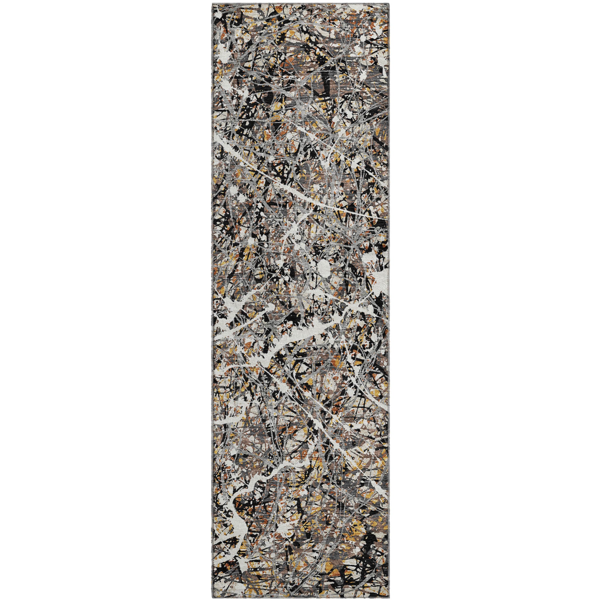 Cusco Machine Washable Traditional Black Rug 2'3" x 7'6" #shape_Runner